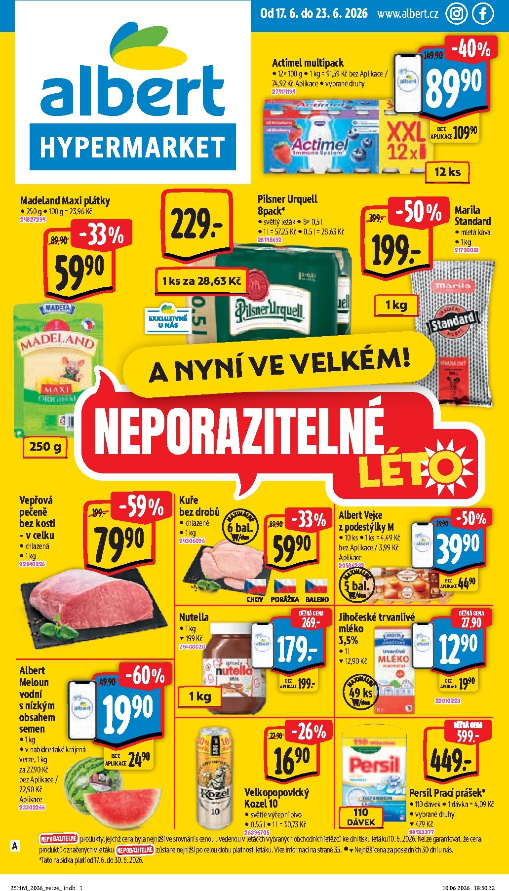 Budoucí Albert Hypermarket leták platný od středy 17.06.2026 do úterý 23.06.2026