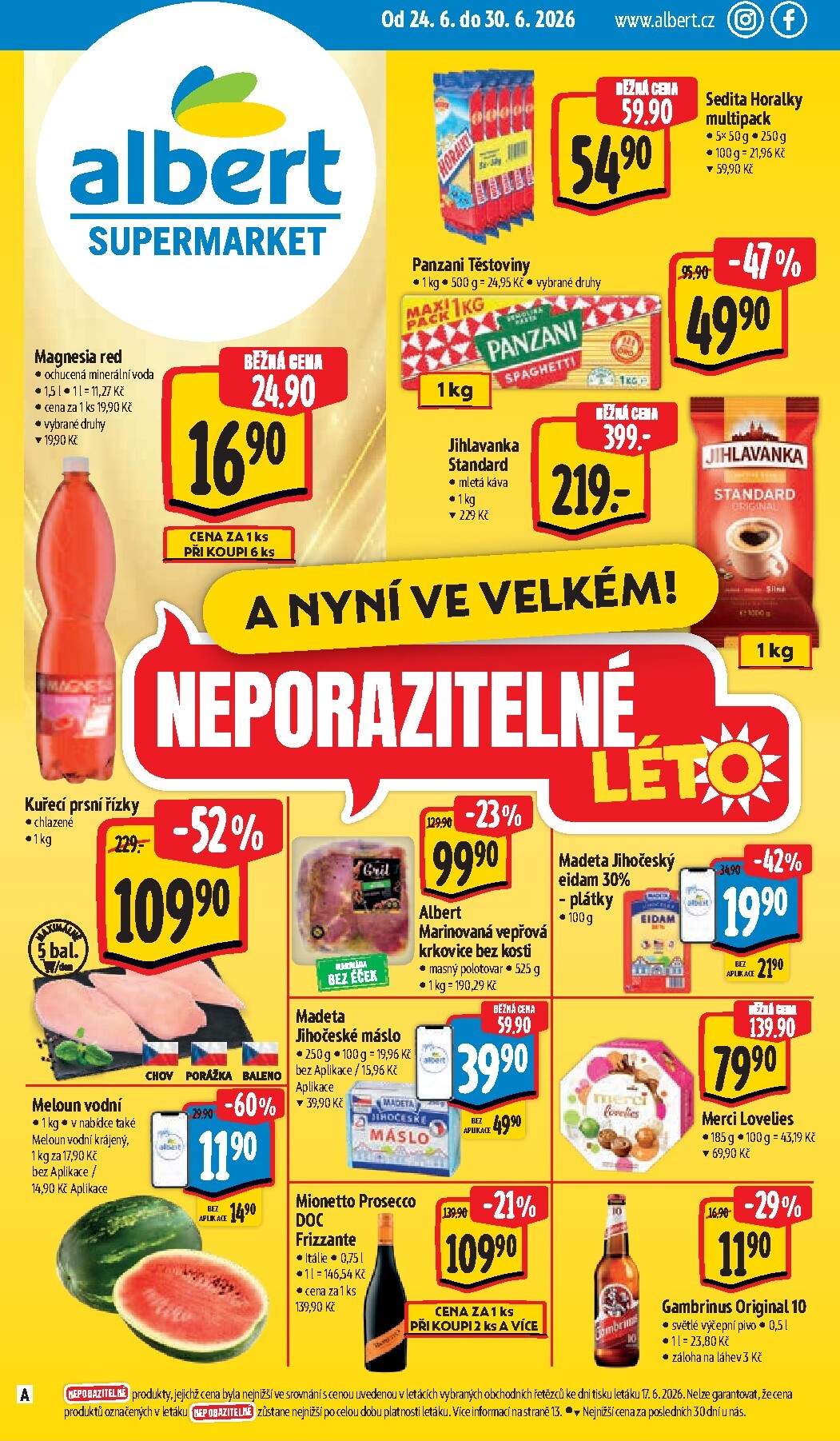 Budoucí Albert Supermarket leták platný od středy 24.06.2026 do úterý 30.06.2026