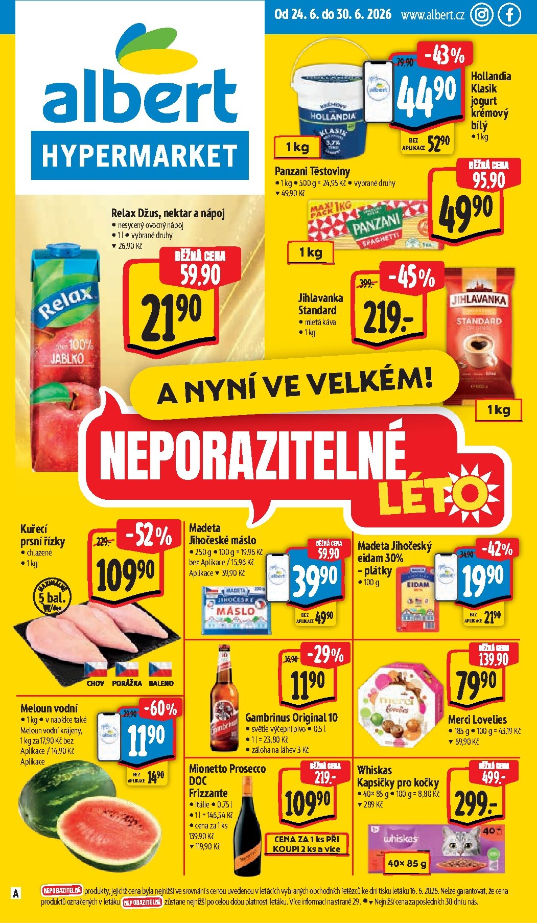 Budoucí Albert Hypermarket leták platný od středy 24.06.2026 do úterý 30.06.2026