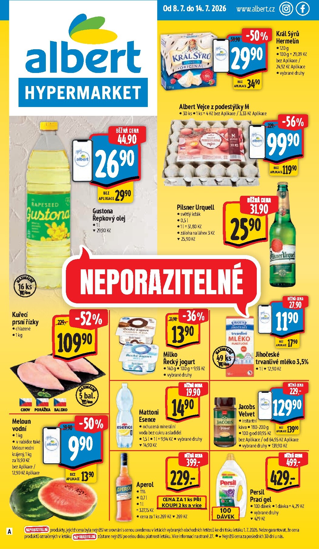 Budoucí Albert Hypermarket leták platný od středy 08.07.2026 do úterý 14.07.2026