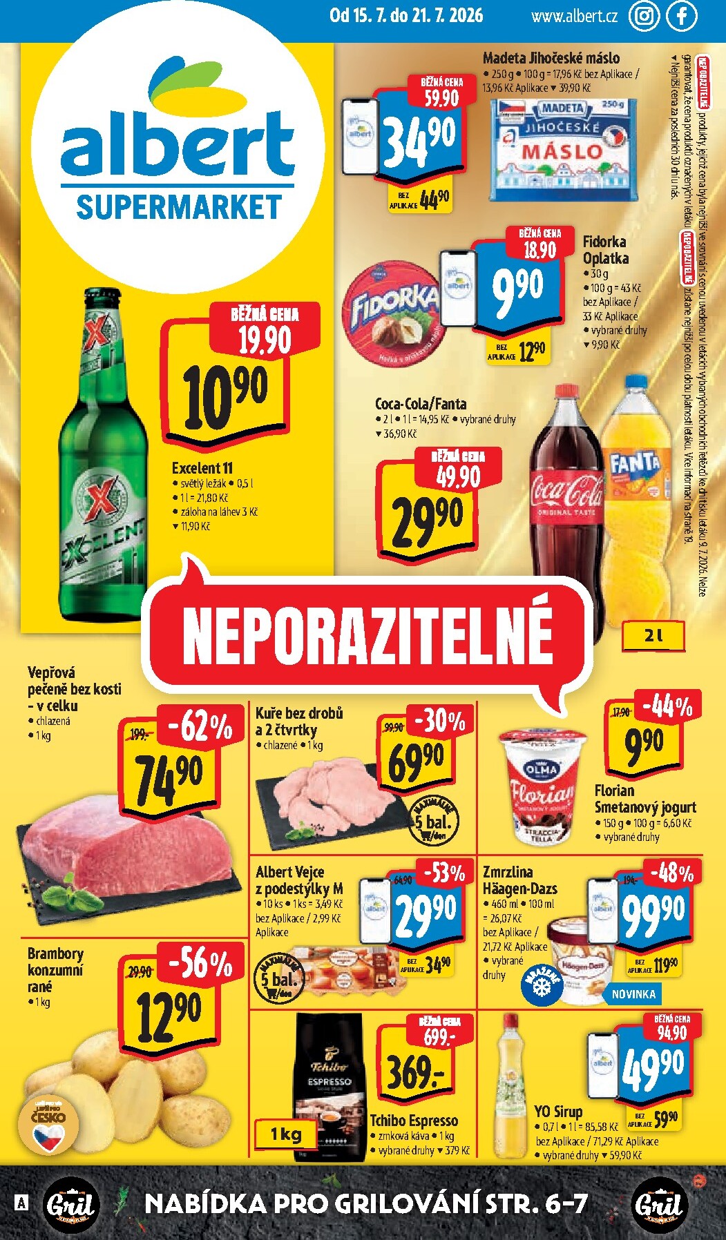Budoucí Albert Supermarket leták platný od středy 15.07.2026 do úterý 21.07.2026