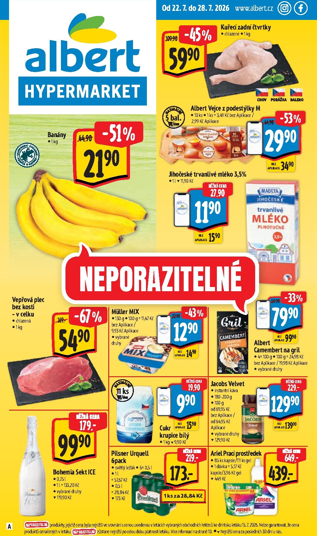Budoucí Albert Hypermarket leták platný od středy 22.07.2026 do úterý 28.07.2026