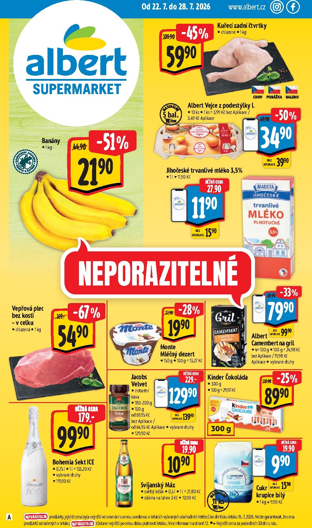 Budoucí Albert Supermarket leták platný od středy 22.07.2026 do úterý 28.07.2026