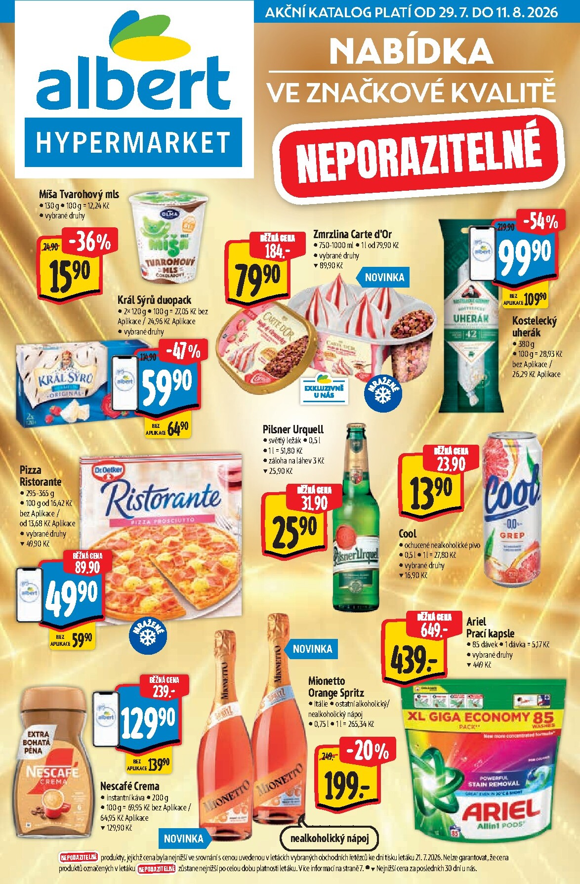 Budoucí Albert Hypermarket - Značková kvalita leták platný od středy 29.07.2026 do úterý 11.08.2026
