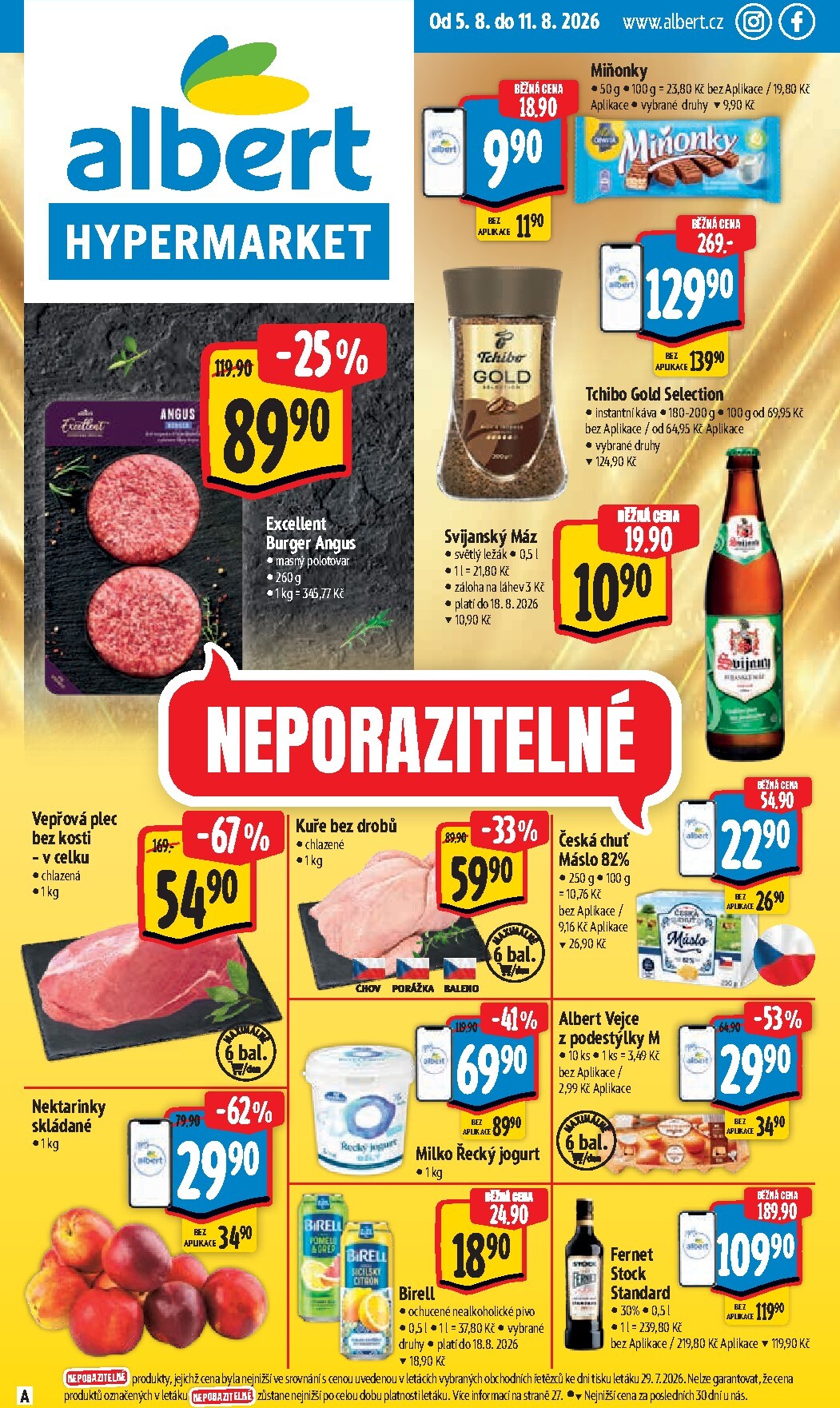 Budoucí Albert Hypermarket leták platný od středy 05.08.2026 do úterý 11.08.2026