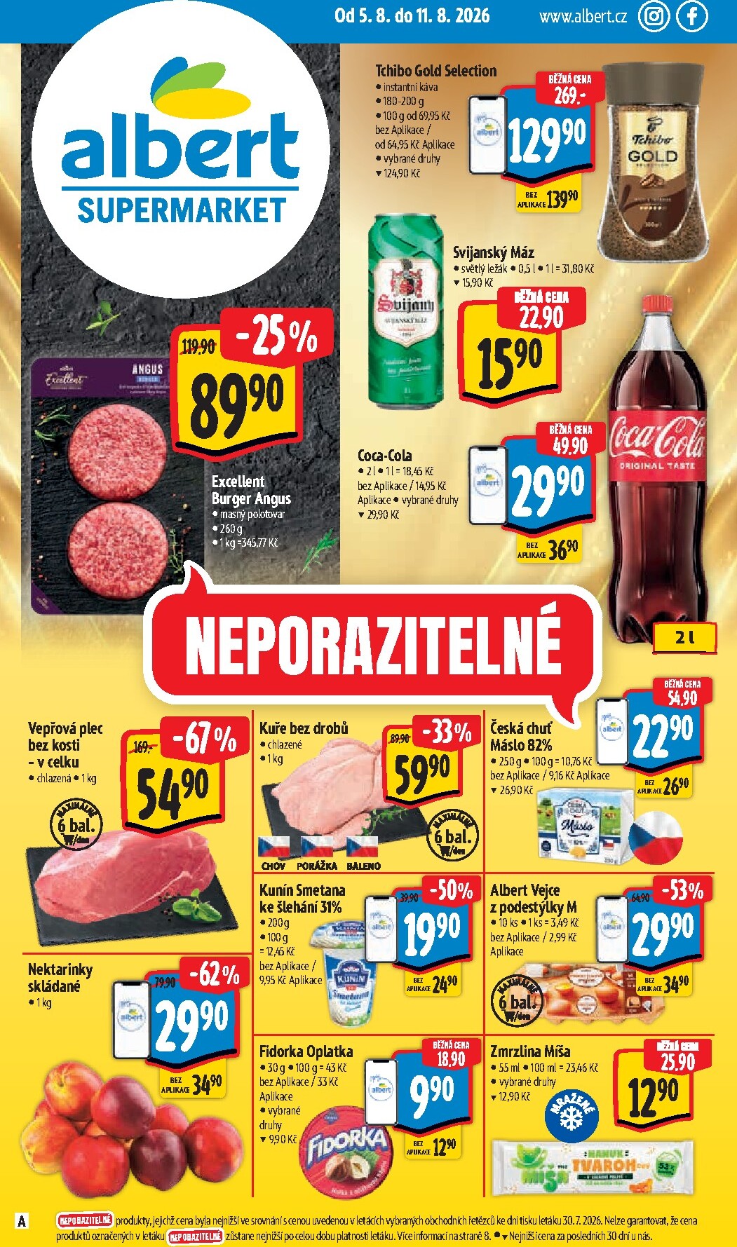 Budoucí Albert Supermarket leták platný od středy 05.08.2026 do úterý 11.08.2026