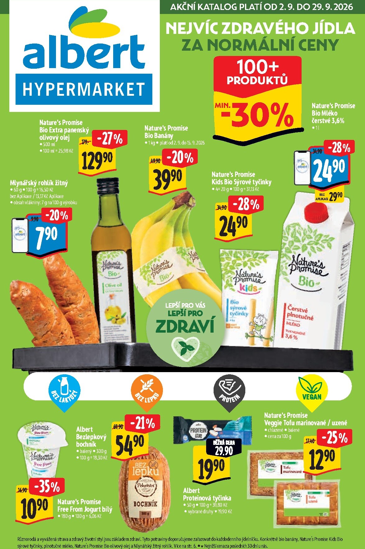 Budoucí Albert Hypermarket - Bio leták platný od středy 02.09.2026 do úterý 29.09.2026
