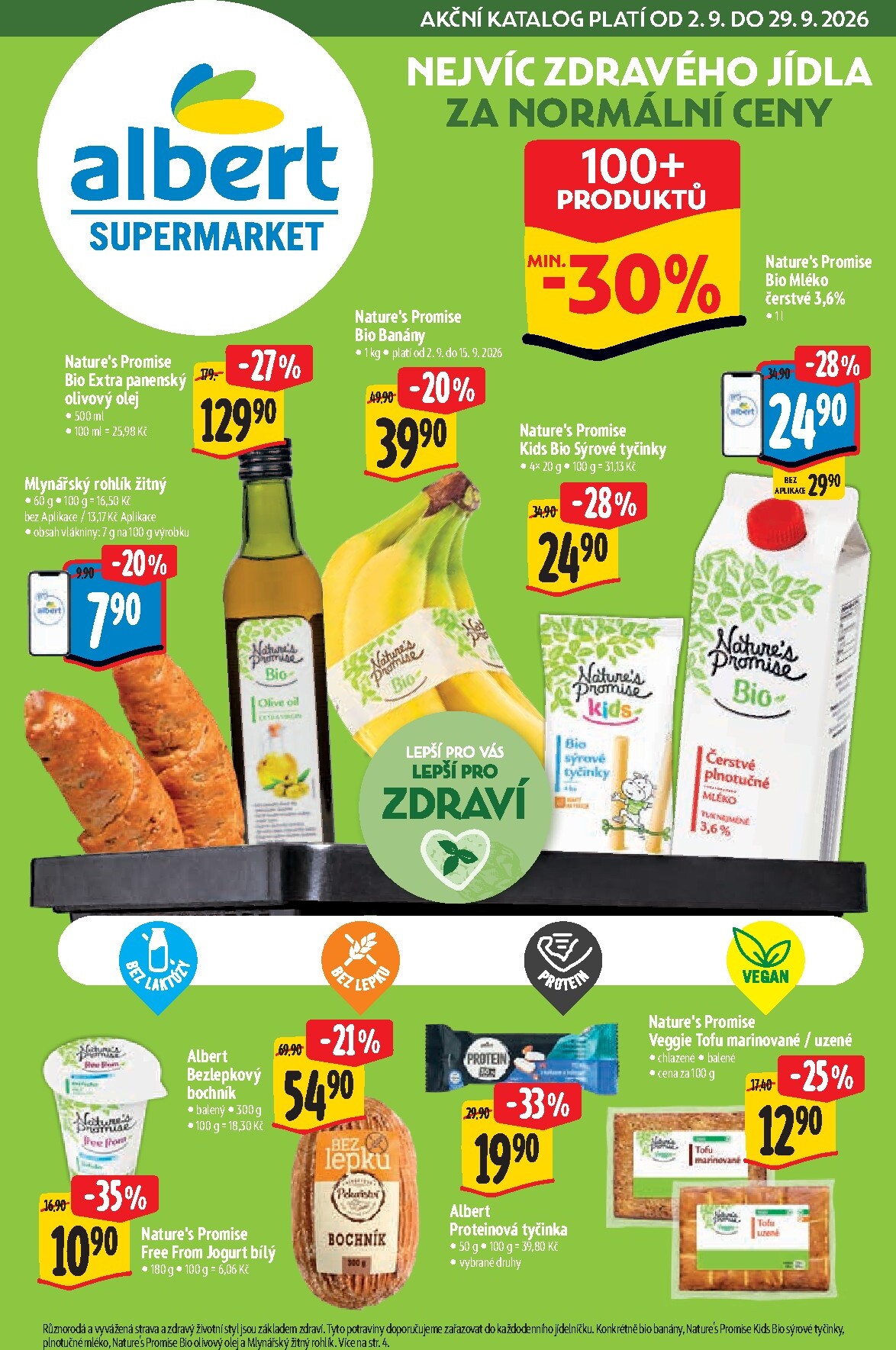 Budoucí Albert Supermarket - Bio leták platný od středy 02.09.2026 do úterý 29.09.2026