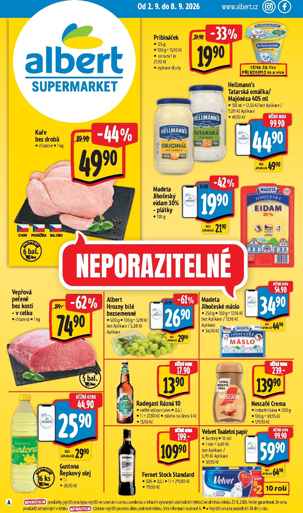 Budoucí Albert Supermarket leták platný od středy 02.09.2026 do úterý 08.09.2026