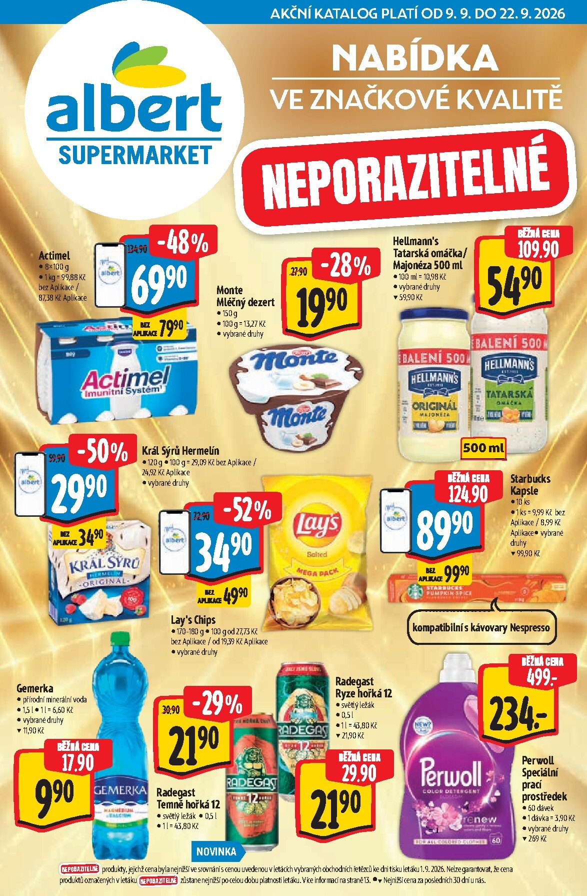 Budoucí Albert Hypermarket - Značková kvalita leták platný od středy 09.09.2026 do úterý 22.09.2026
