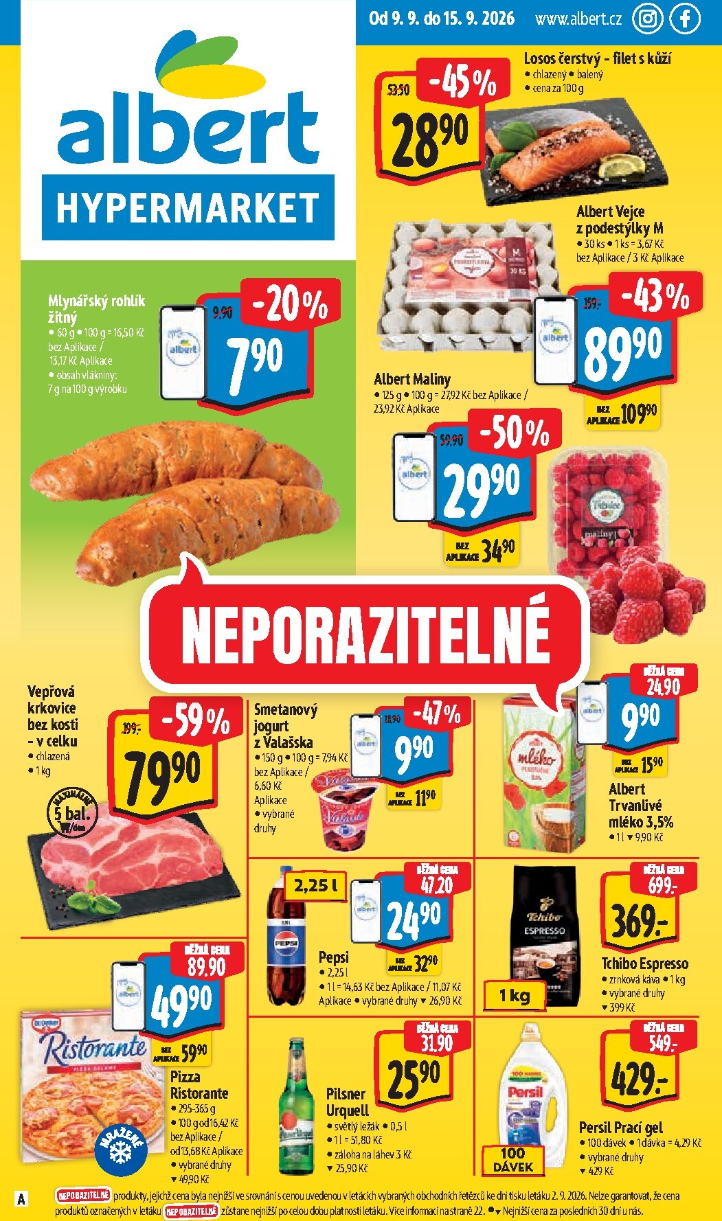 Budoucí Albert Hypermarket leták platný od středy 09.09.2026 do úterý 15.09.2026