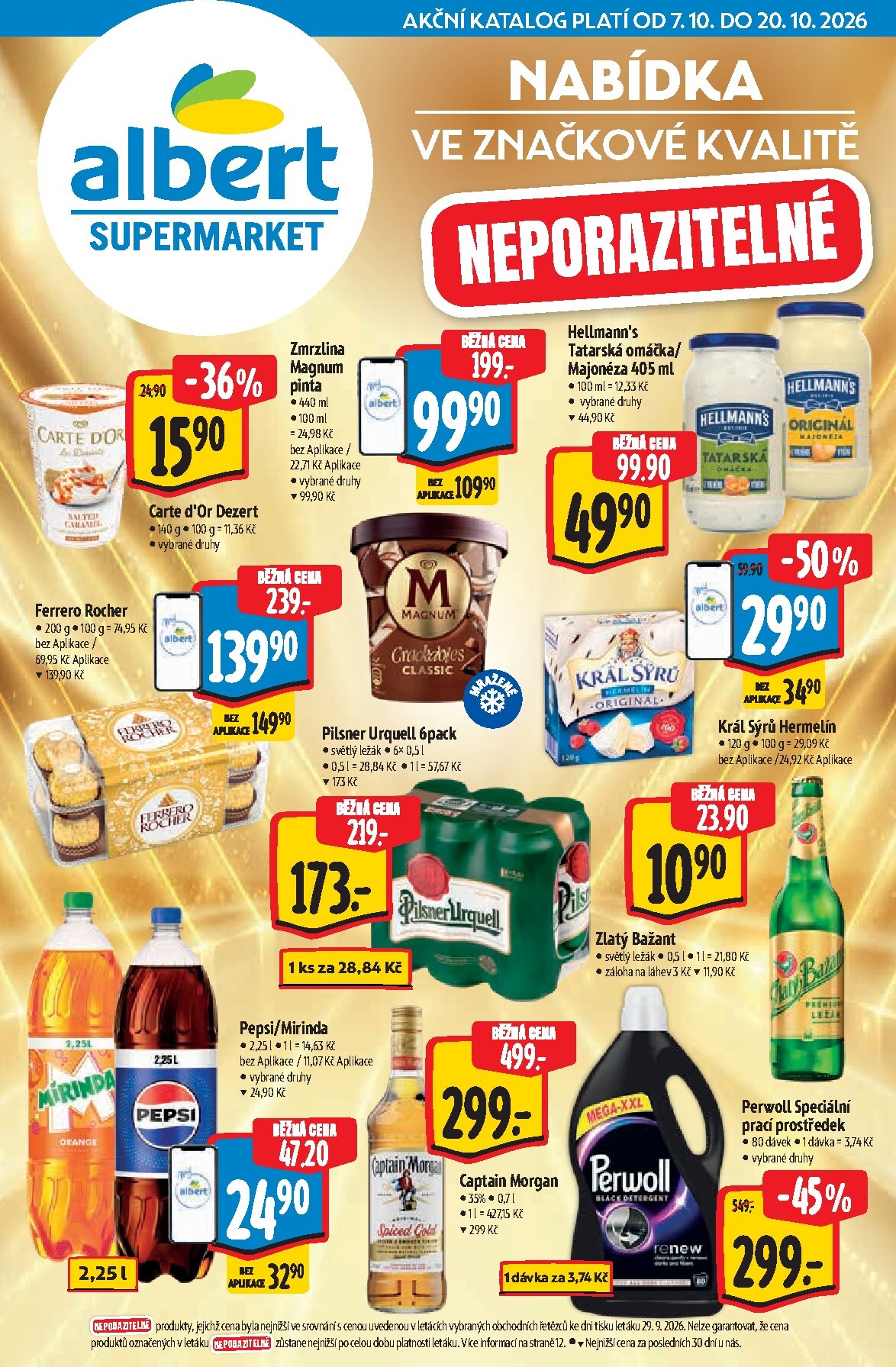 Budoucí Albert Supermarket - Značky leták platný od středy 07.10.2026 do úterý 20.10.2026