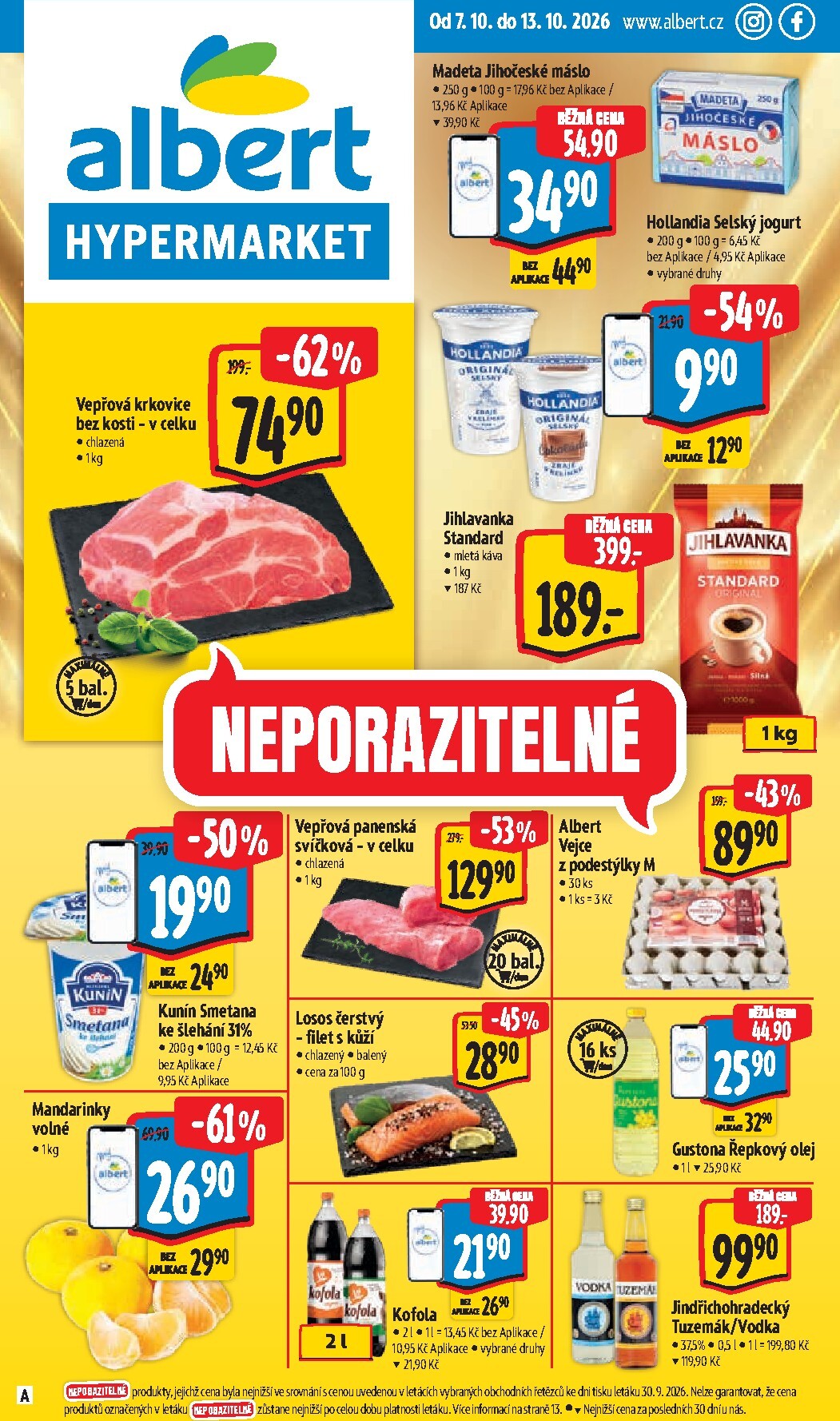 Budoucí Albert Hypermarket leták platný od středy 07.10.2026 do úterý 13.10.2026