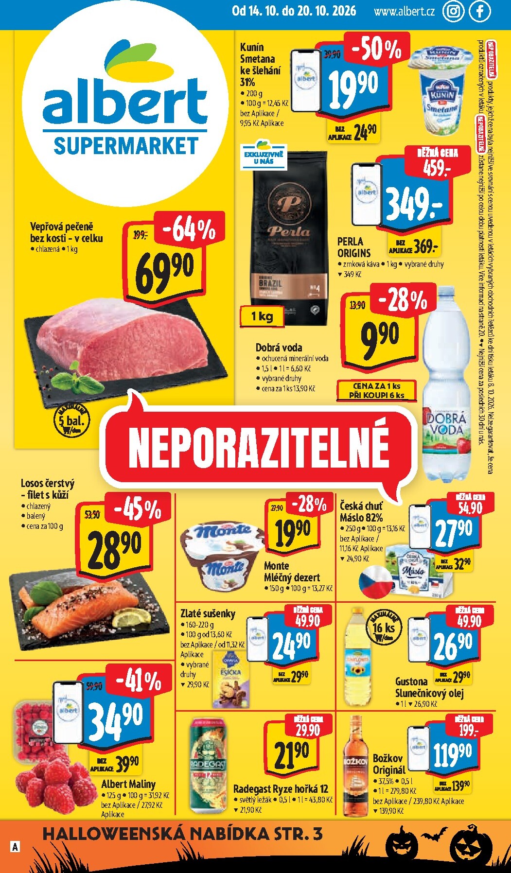 Budoucí Albert Supermarket leták platný od středy 14.10.2026 do úterý 20.10.2026