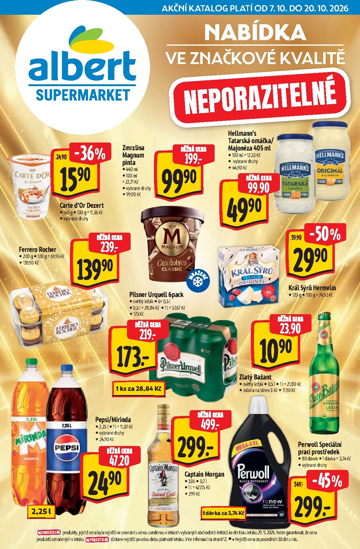 Aktuální Albert Supermarket - Značky leták platný od středy 07.10.2026 do úterý 20.10.2026