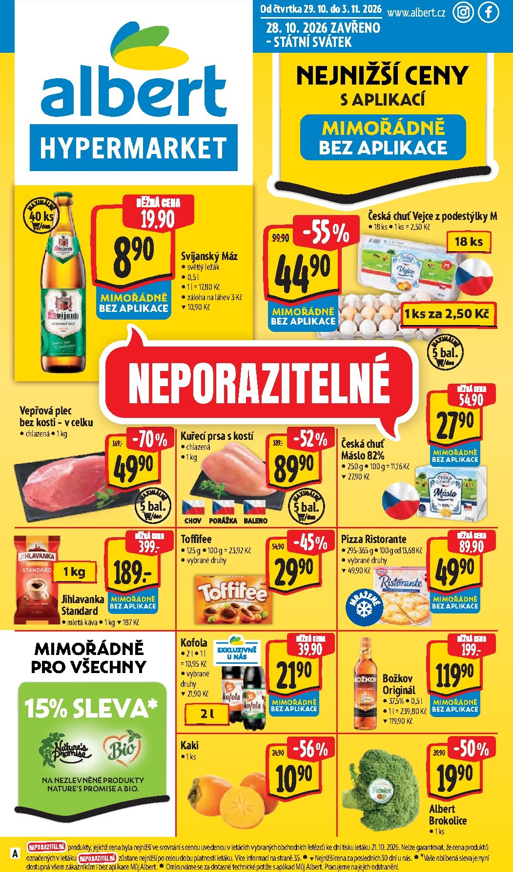 Budoucí Albert Hypermarket leták platný od čtvrtka 29.10.2026 do úterý 03.11.2026