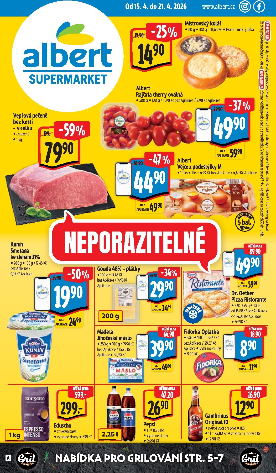 Budoucí Albert Supermarket leták platný od středy 15.04.2026 do úterý 21.04.2026