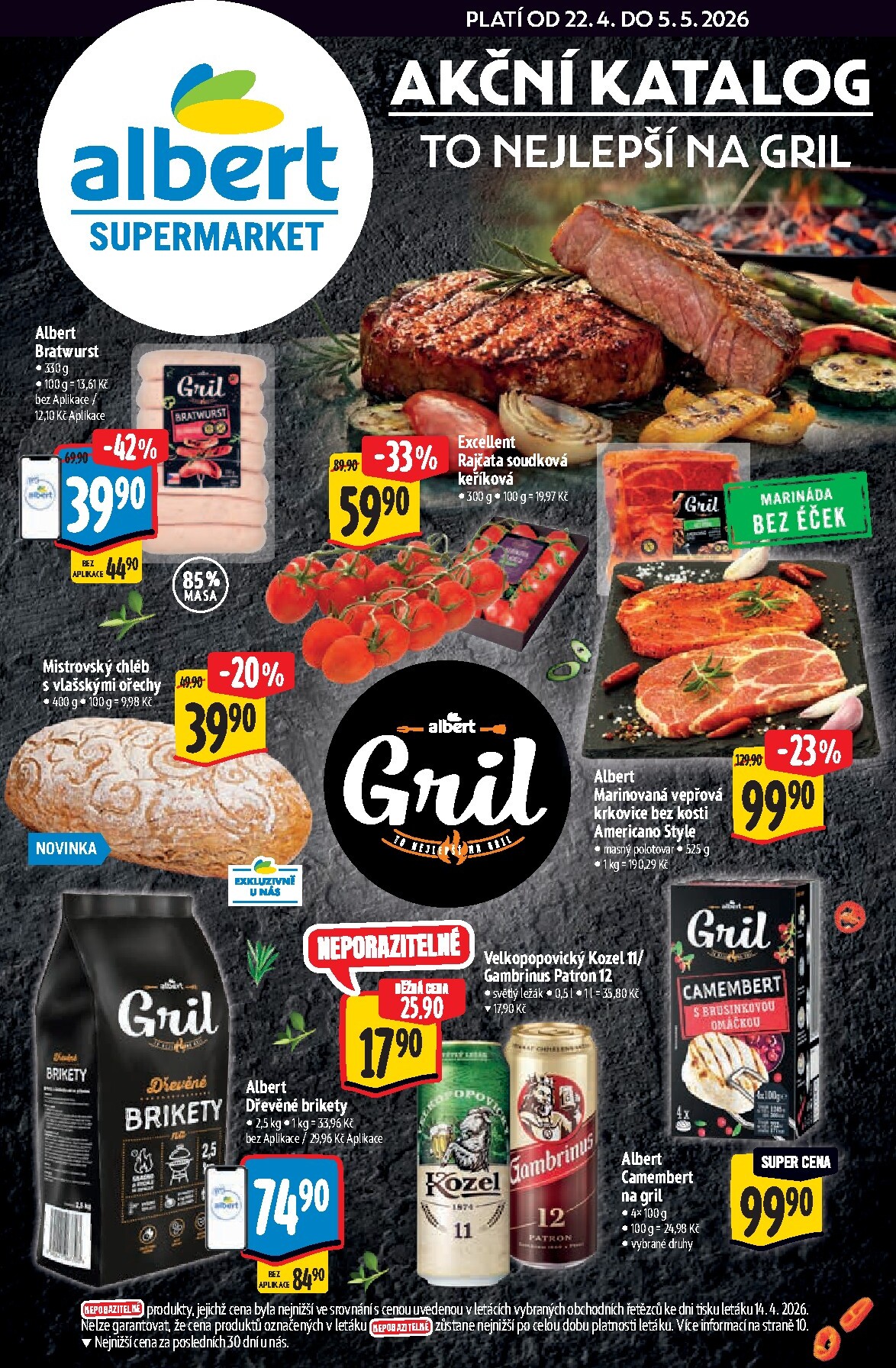 Budoucí Albert Supermarket - Gril leták platný od středy 22.04.2026 do úterý 05.05.2026