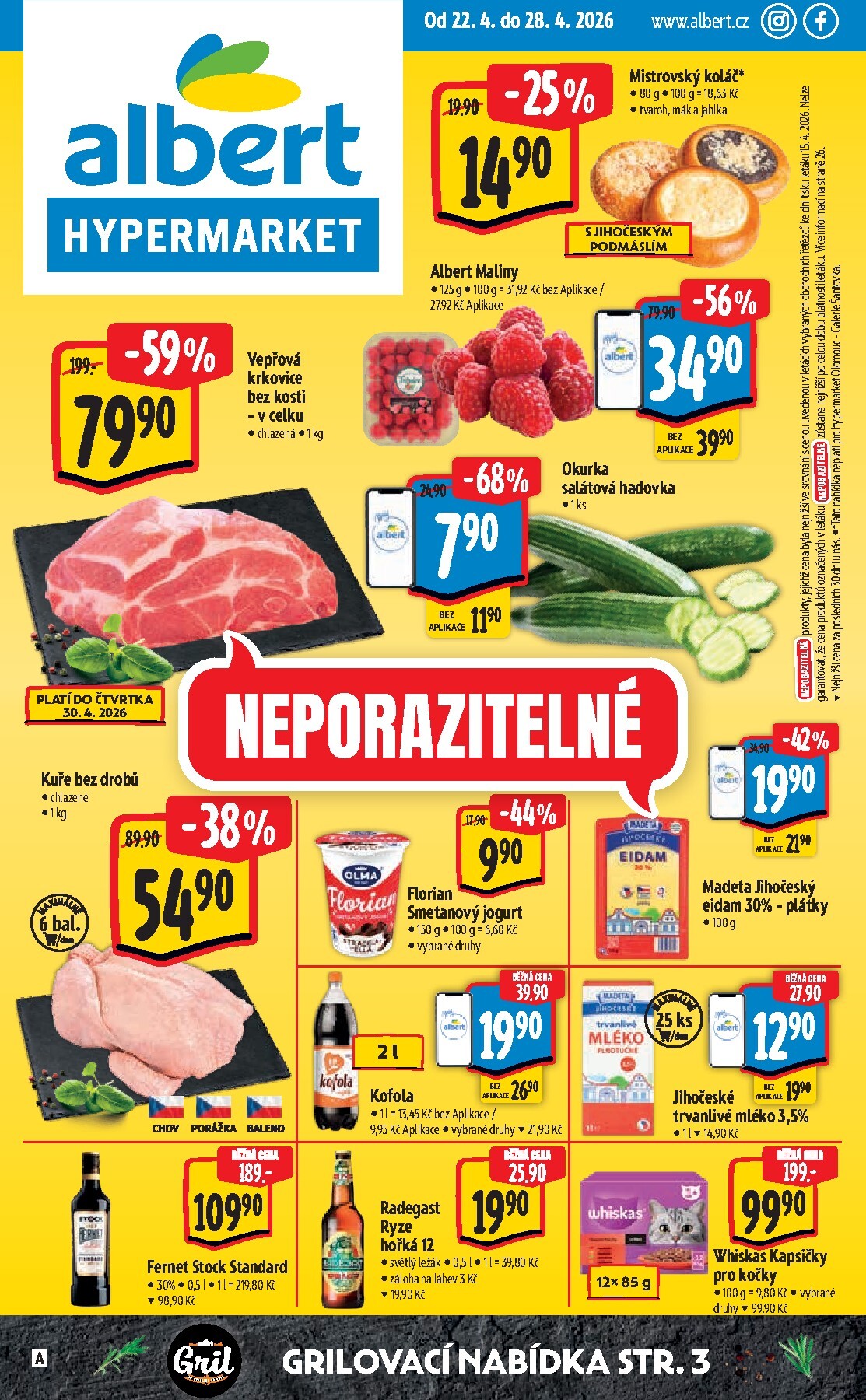 Budoucí Albert Hypermarket leták platný od středy 22.04.2026 do úterý 28.04.2026