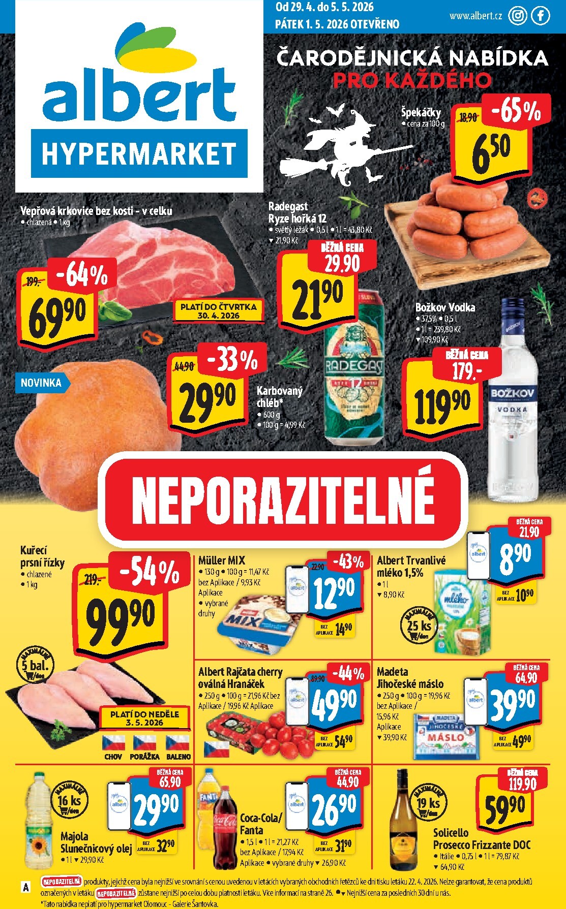Budoucí Albert Hypermarket leták platný od středy 29.04.2026 do úterý 05.05.2026