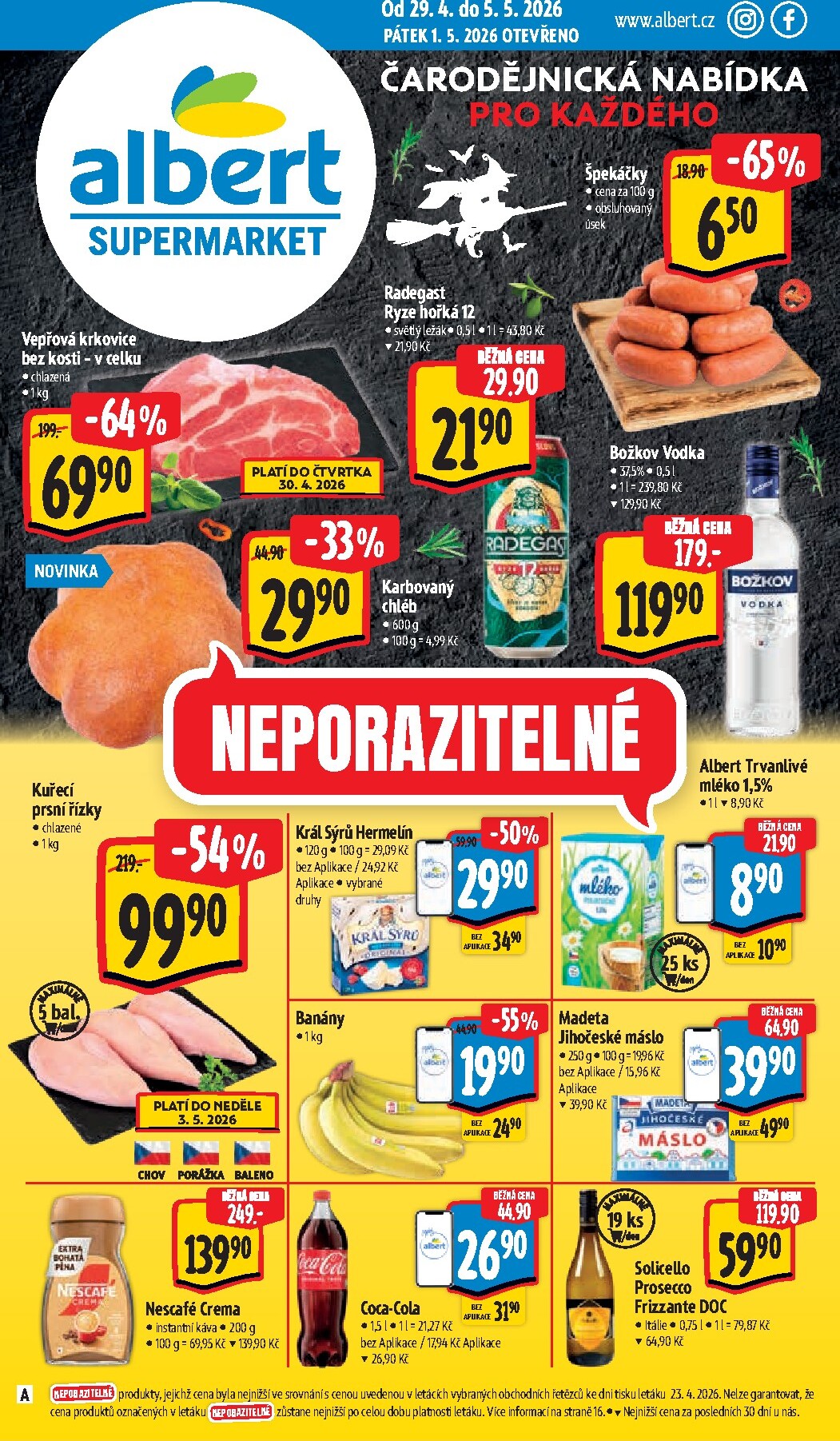 Budoucí Albert Supermarket leták platný od středy 29.04.2026 do úterý 05.05.2026