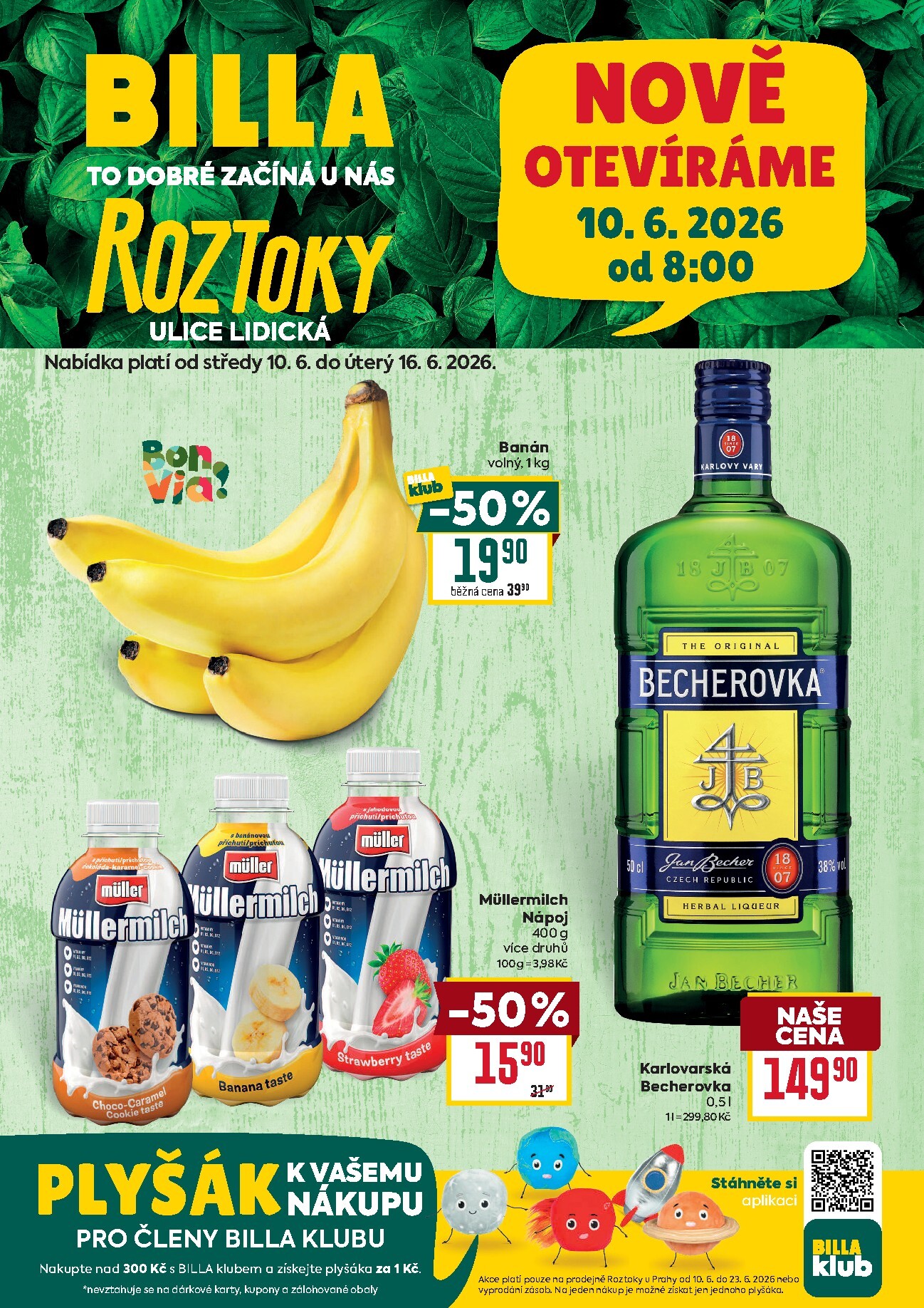 Budoucí Billa - Roztoky leták platný od středy 10.06.2026 do úterý 16.06.2026