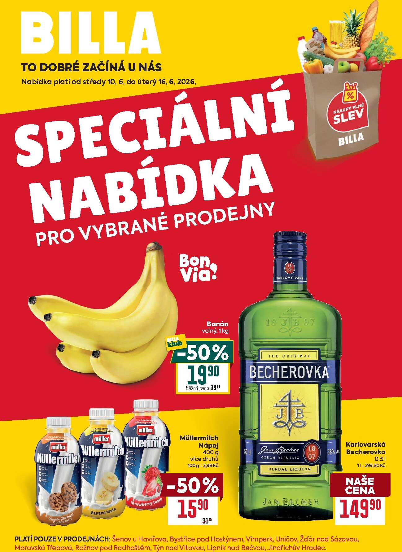 Aktuální Billa - Speciální nabídka: vybrané prodejny leták platný od středy 10.06.2026 do úterý 16.06.2026