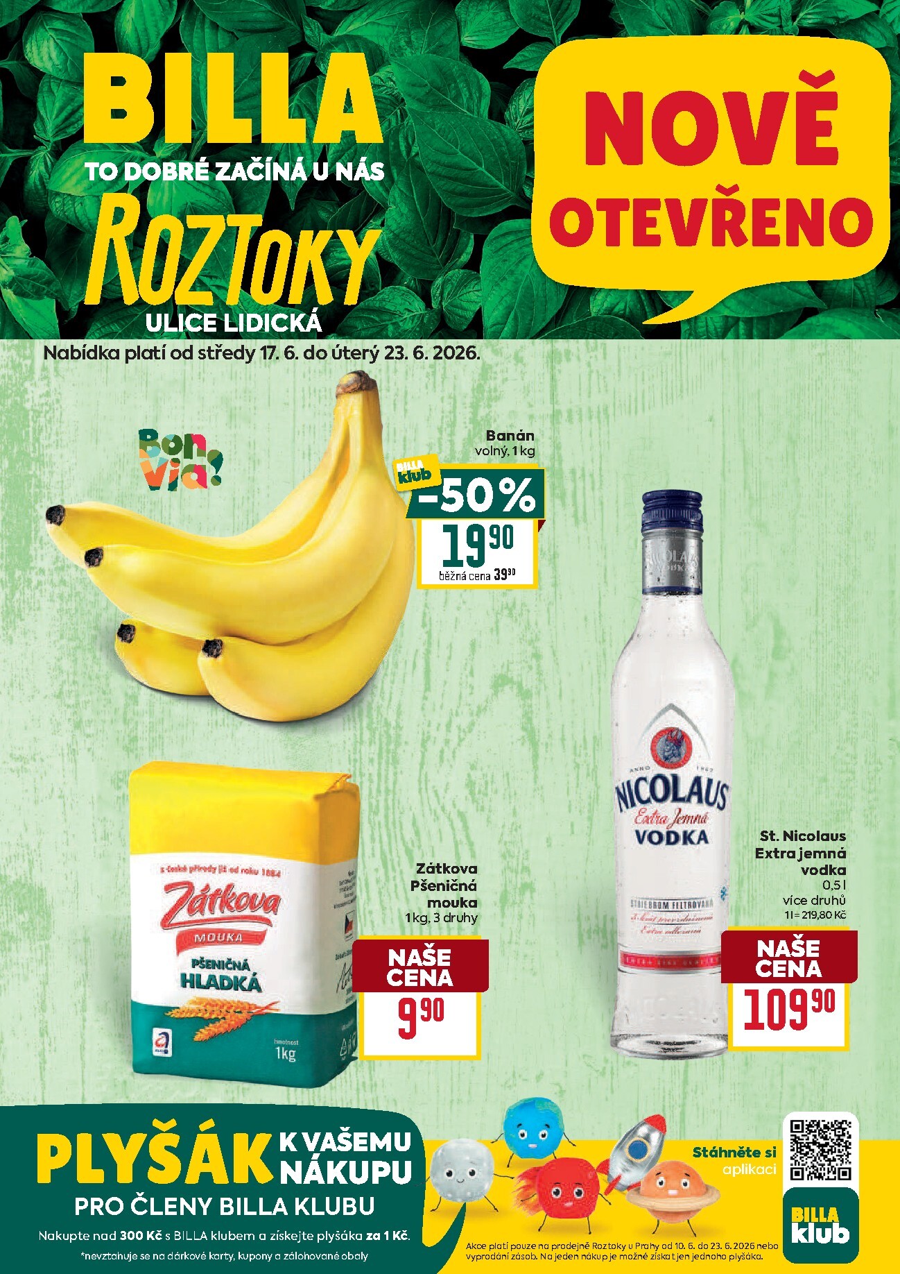 Aktuální Billa - Roztoky leták platný od středy 17.06.2026 do úterý 23.06.2026