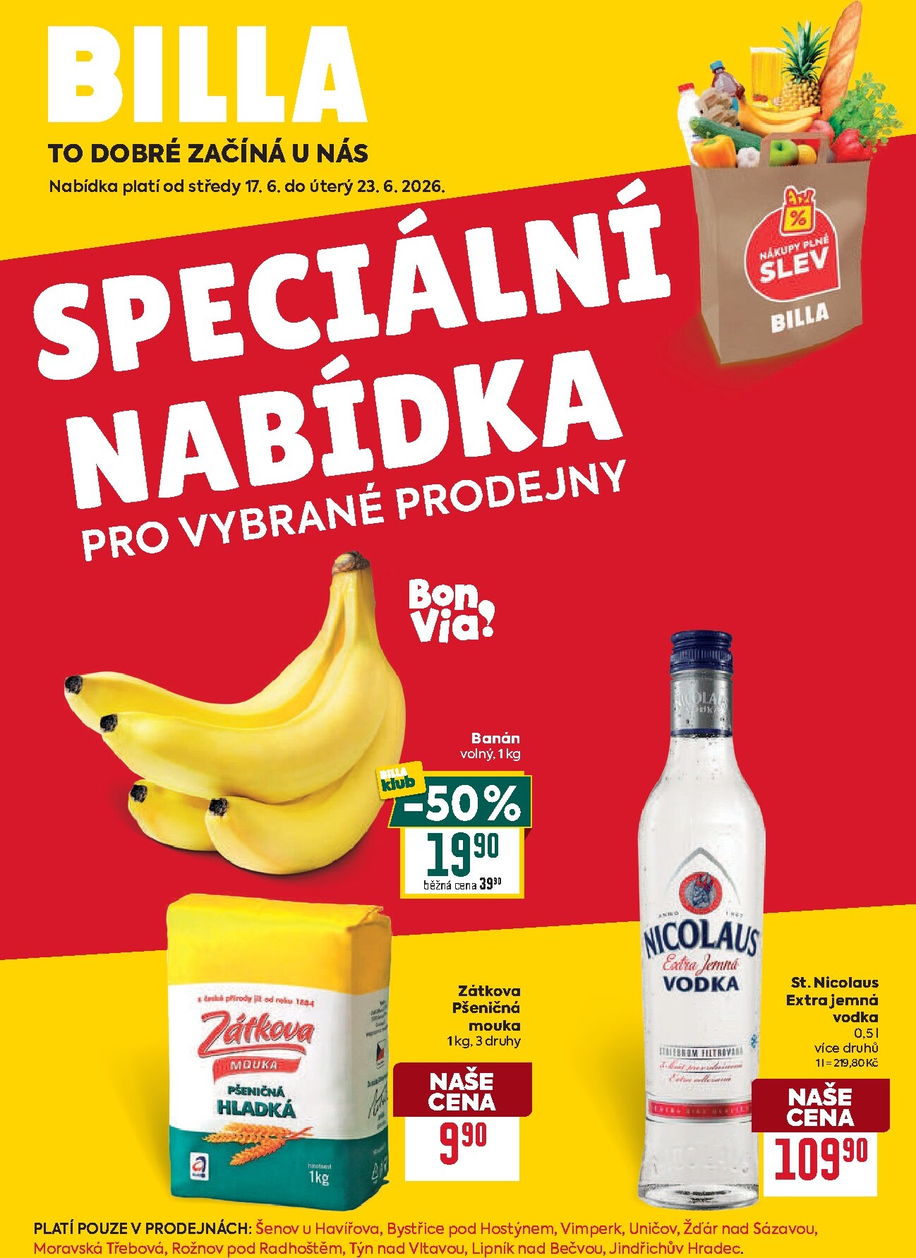 Aktuální Billa - Speciální nabídka: vybrané prodejny leták platný od středy 17.06.2026 do úterý 23.06.2026