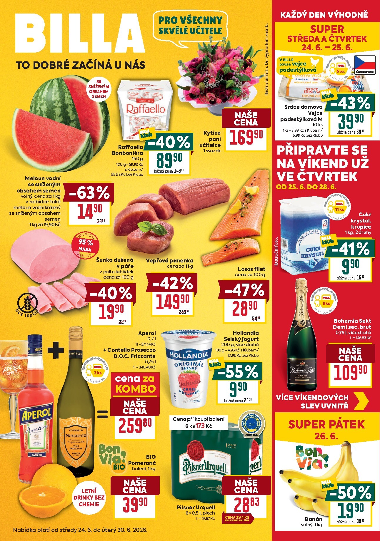 Aktuální Billa - Malý leták leták platný od středy 24.06.2026 do úterý 30.06.2026