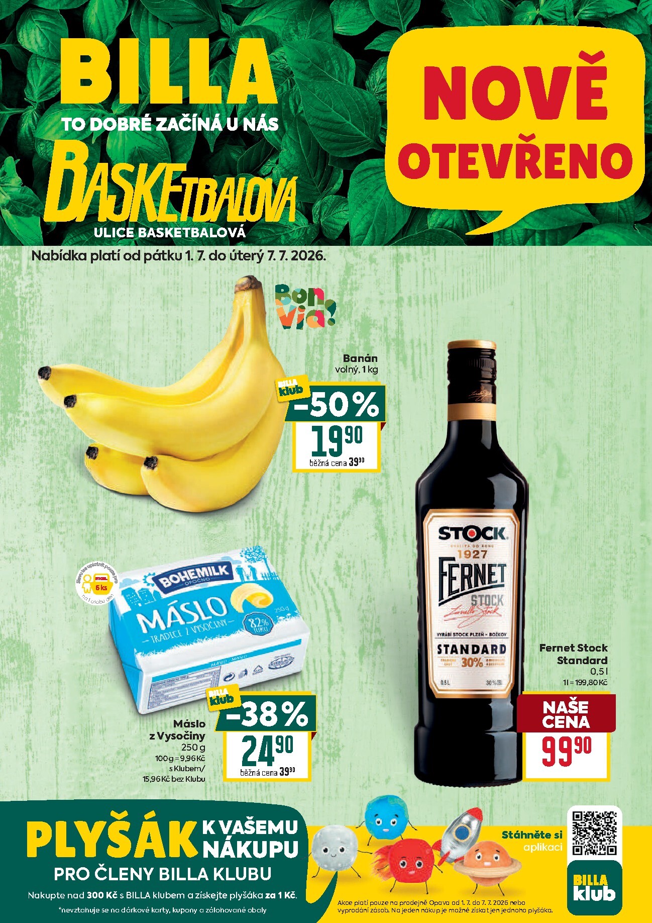 Aktuální Billa - Opava Basketbalová leták platný od středy 01.07.2026 do úterý 07.07.2026
