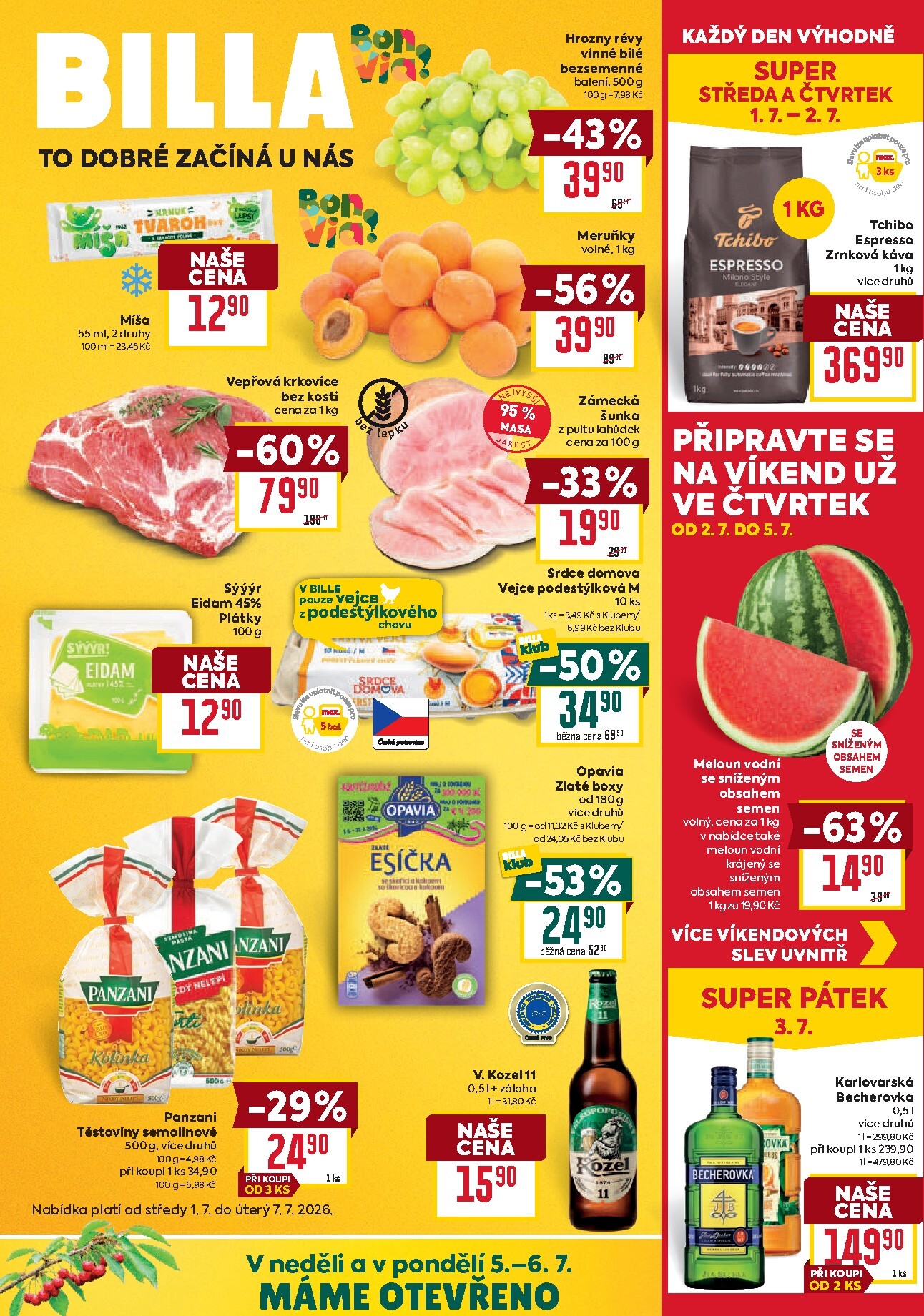 Aktuální Billa - Malý leták leták platný od středy 01.07.2026 do úterý 07.07.2026