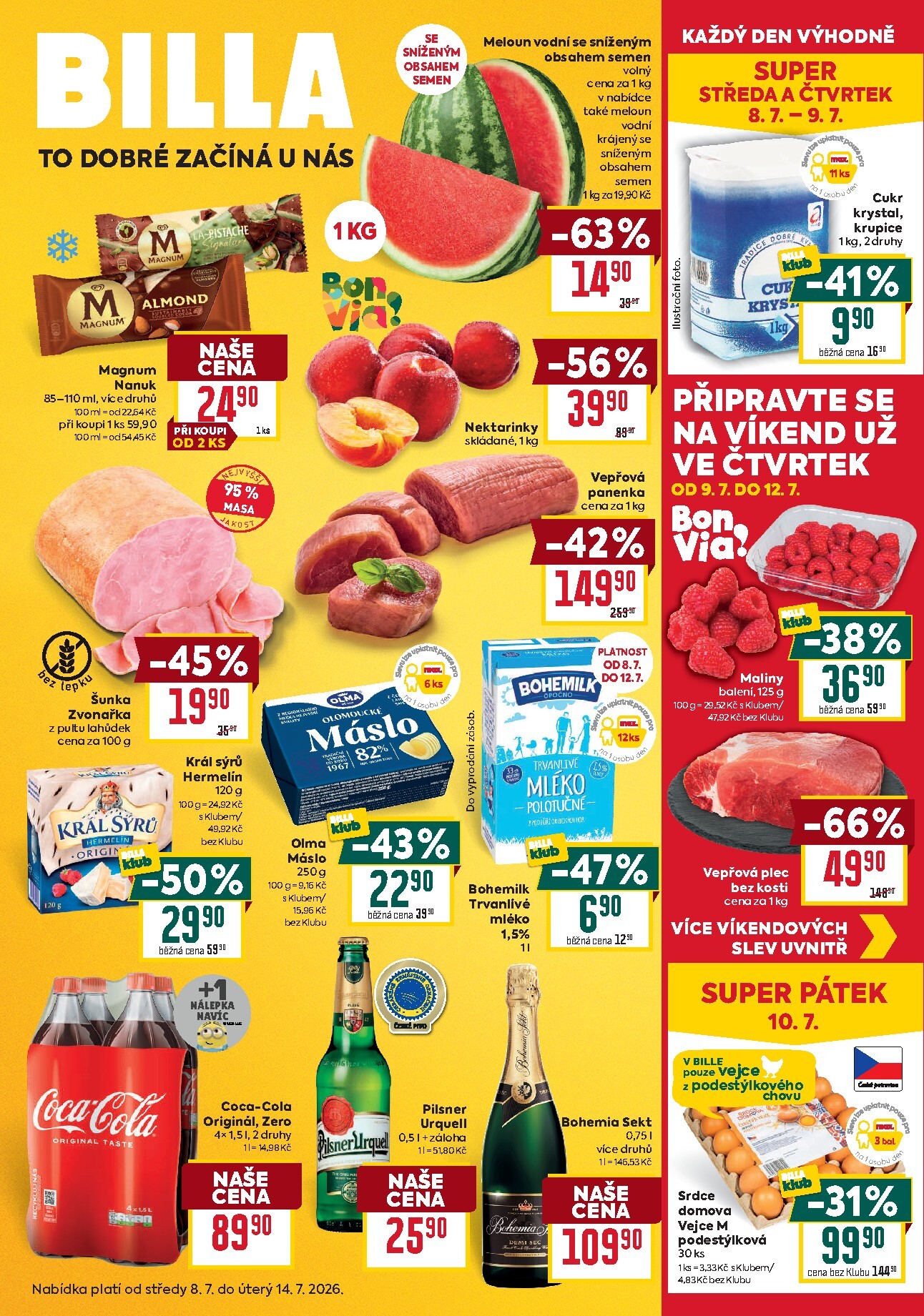 Aktuální Billa - Malý leták leták platný od středy 08.07.2026 do úterý 14.07.2026
