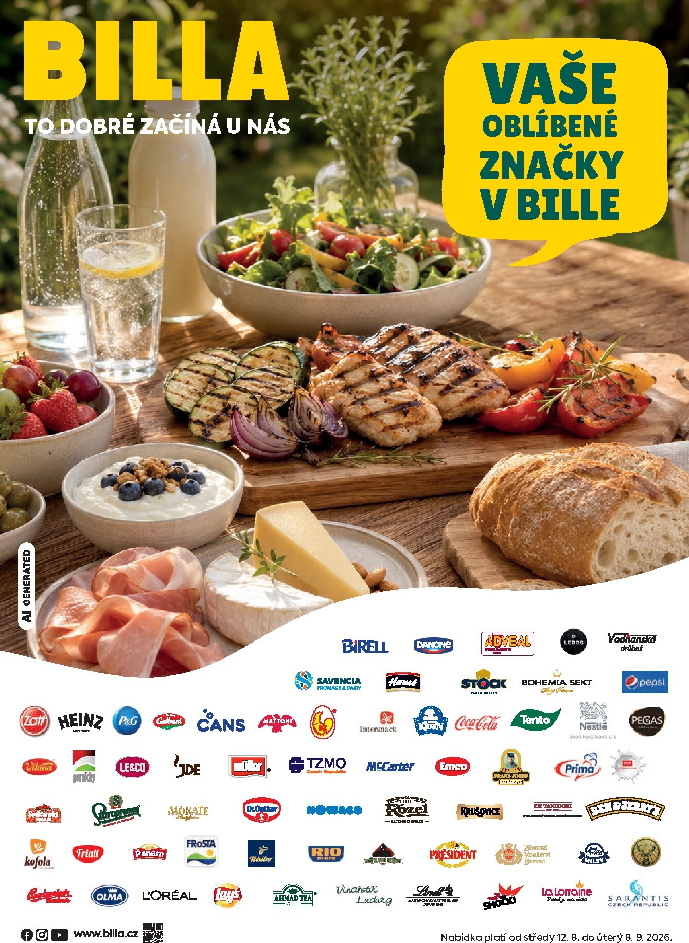 Budoucí Billa - Vaše oblíbené značky leták platný od středy 12.08.2026 do úterý 08.09.2026