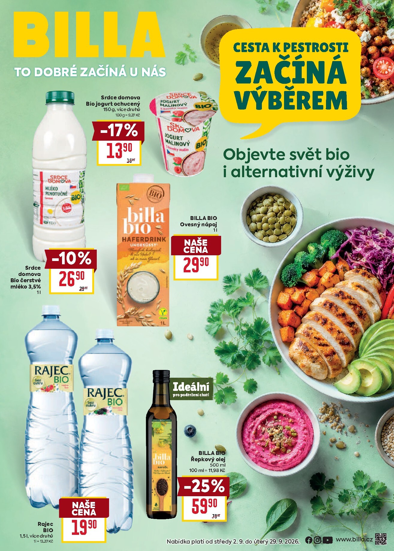 Budoucí Billa - Katalog: Zdraví leták platný od středy 02.09.2026 do úterý 29.09.2026