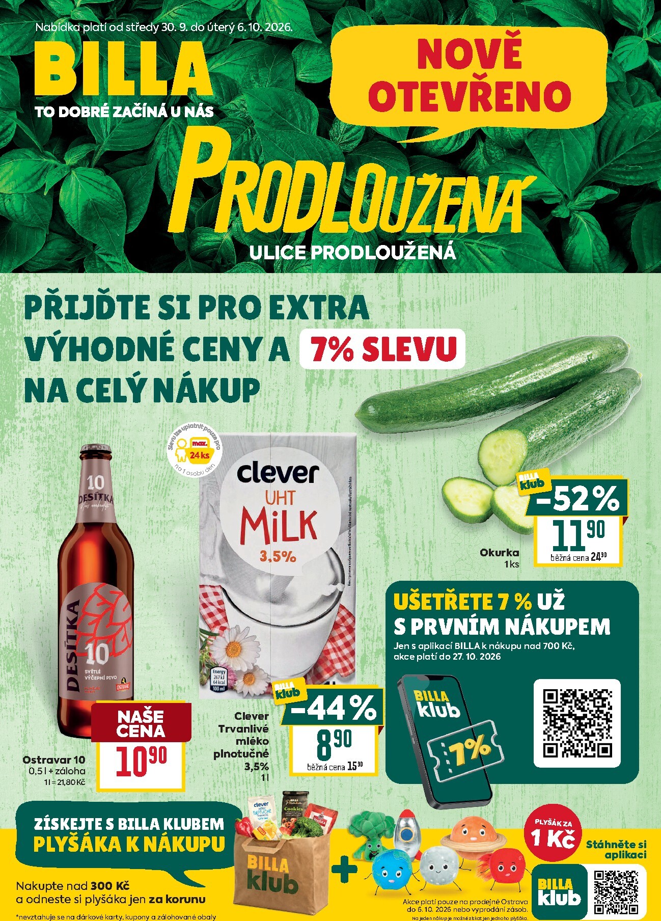 Budoucí Billa - Ostrava leták platný od středy 30.09.2026 do úterý 06.10.2026