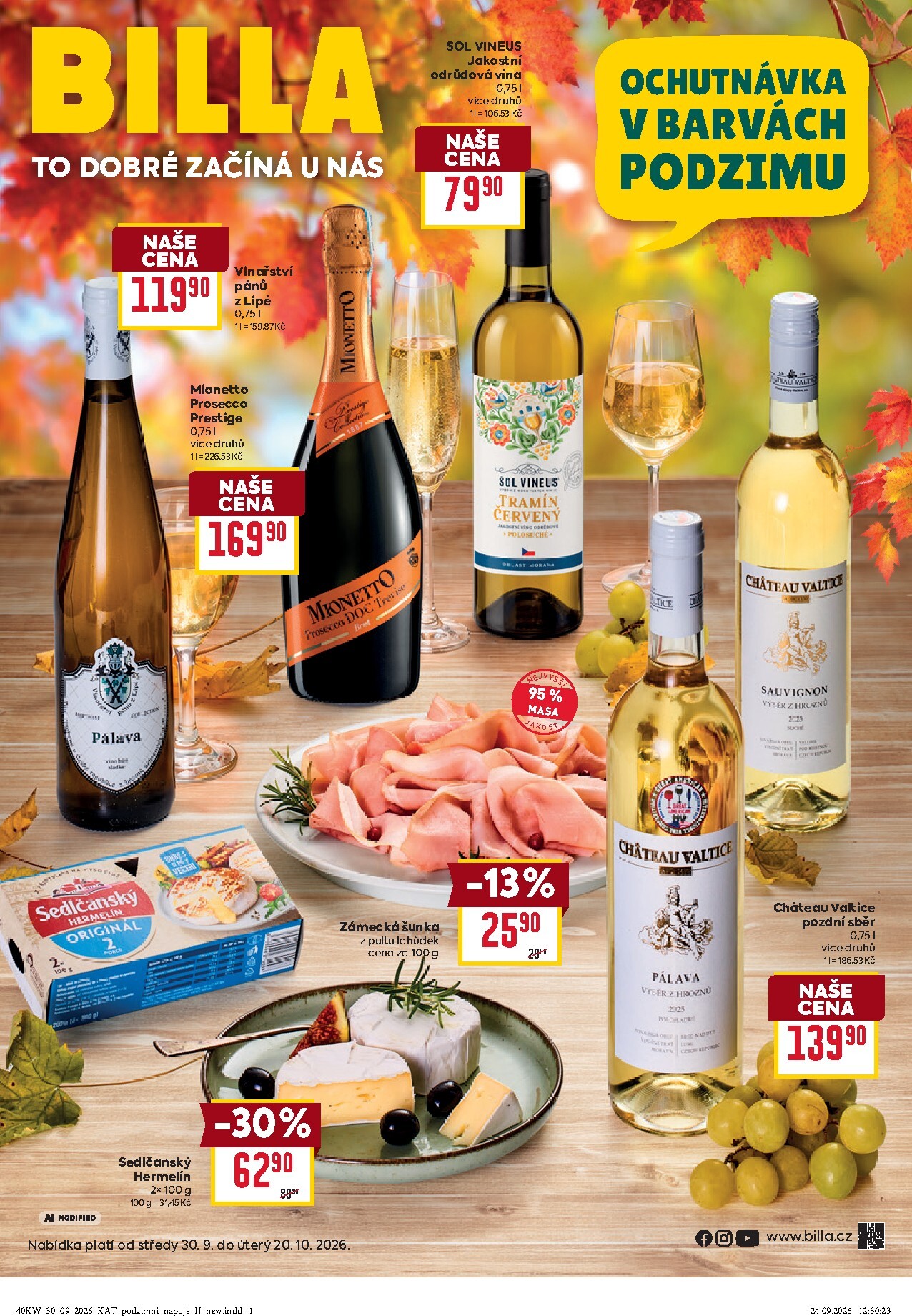 Aktuální Billa - Katalog: Podzimní nápoje leták platný od středy 30.09.2026 do úterý 20.10.2026