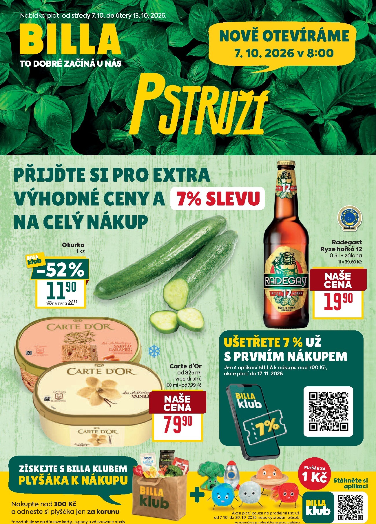 Budoucí Billa - Pstruží leták platný od středy 07.10.2026 do úterý 13.10.2026