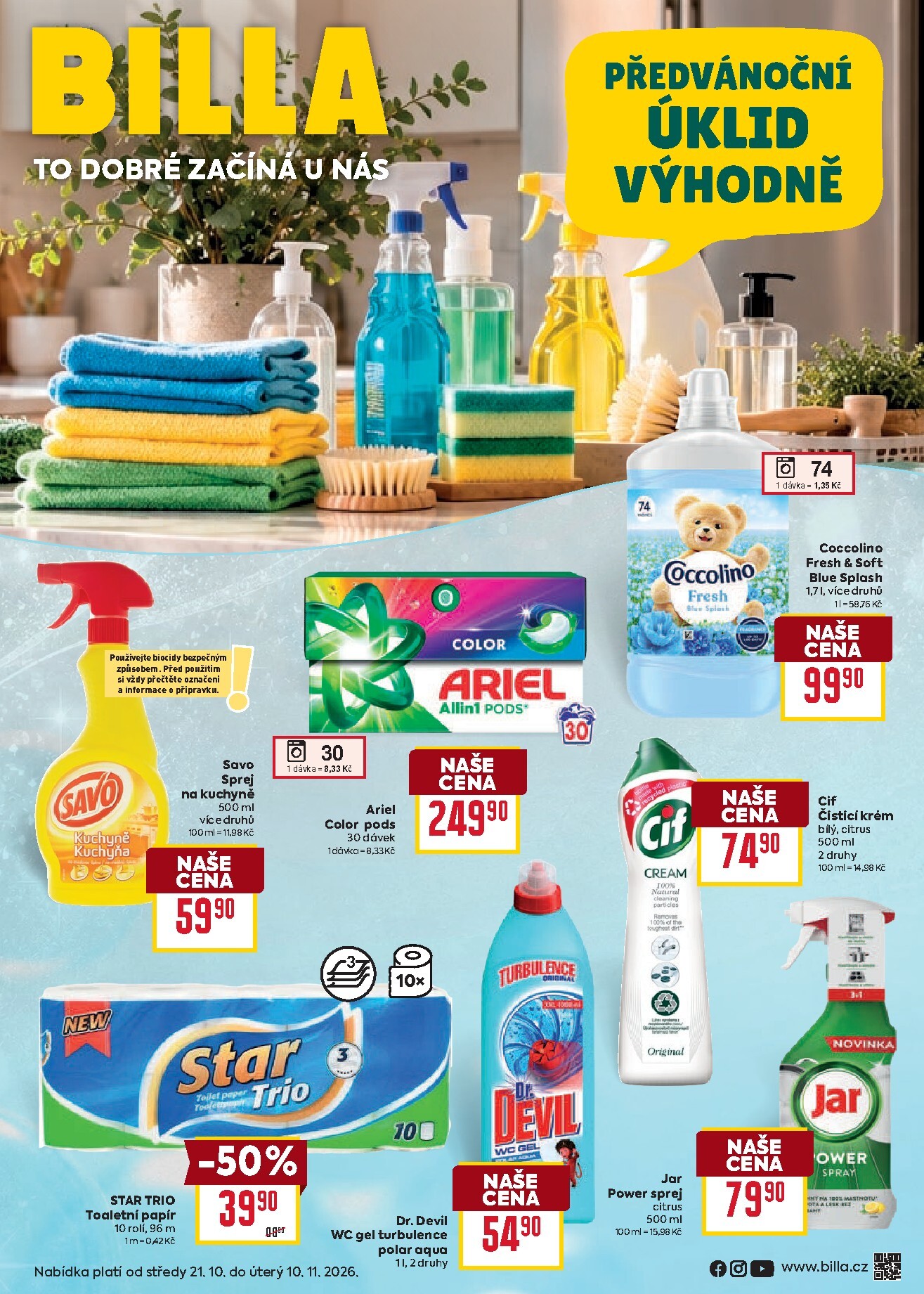 Budoucí Billa - Katalog: Péče leták platný od středy 21.10.2026 do úterý 10.11.2026