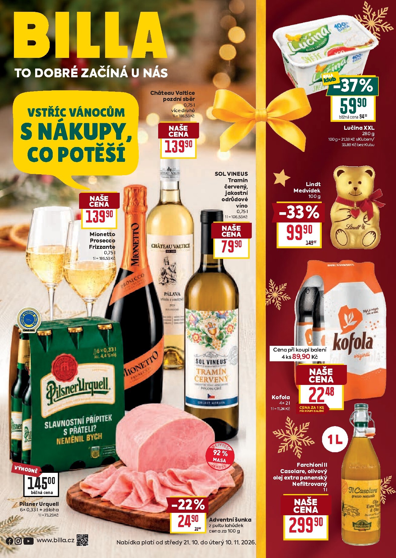 Budoucí Billa - Vánoce leták platný od středy 21.10.2026 do úterý 10.11.2026