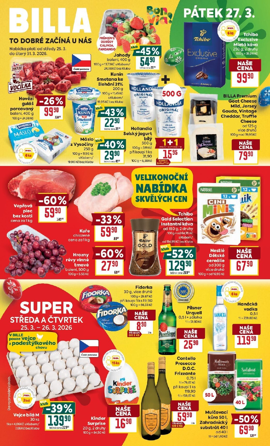 Billa leták platný od středy 25.03.2026 do úterý 31.03.2026