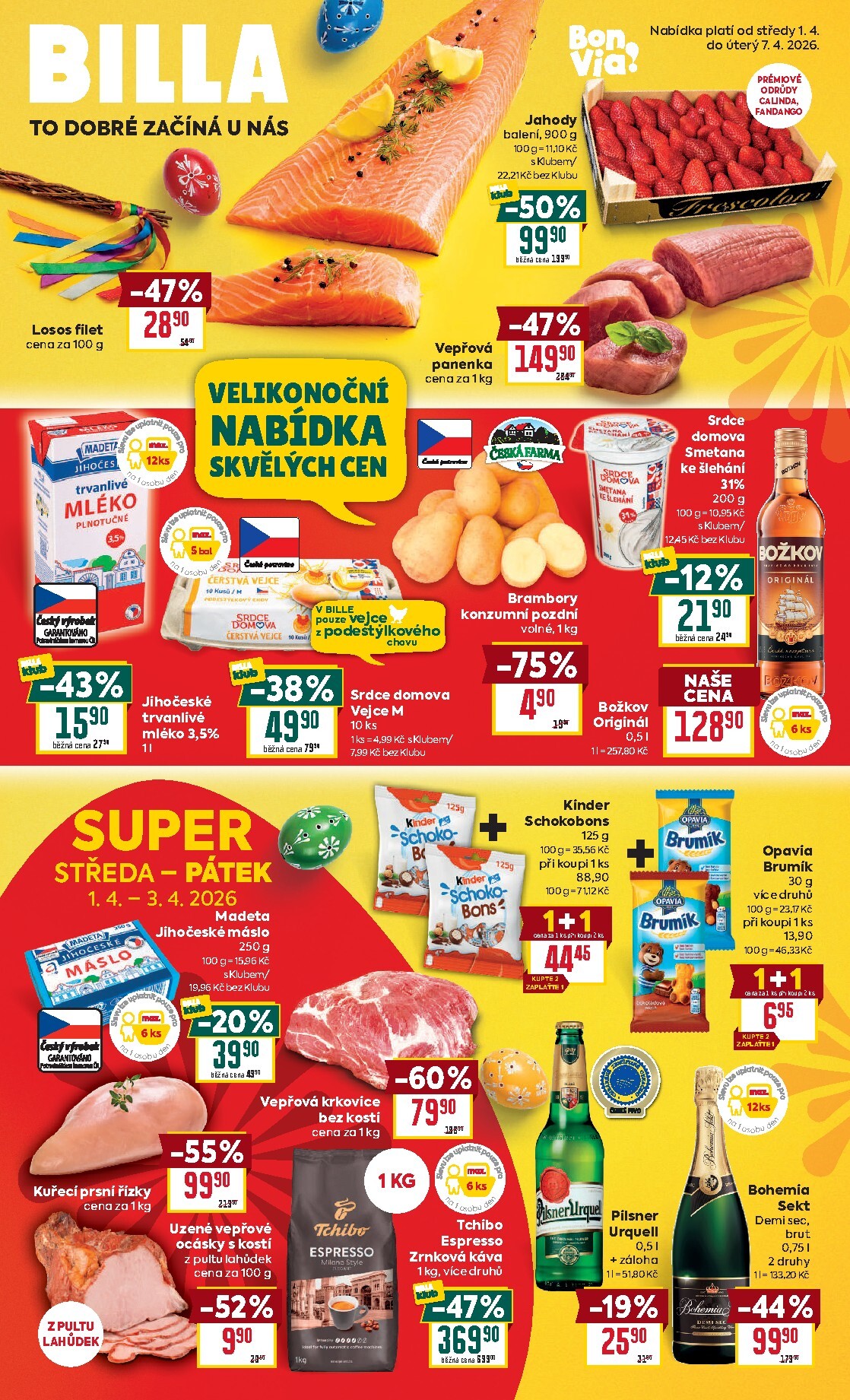 Billa - Malý leták leták platný od středy 01.04.2026 do úterý 07.04.2026