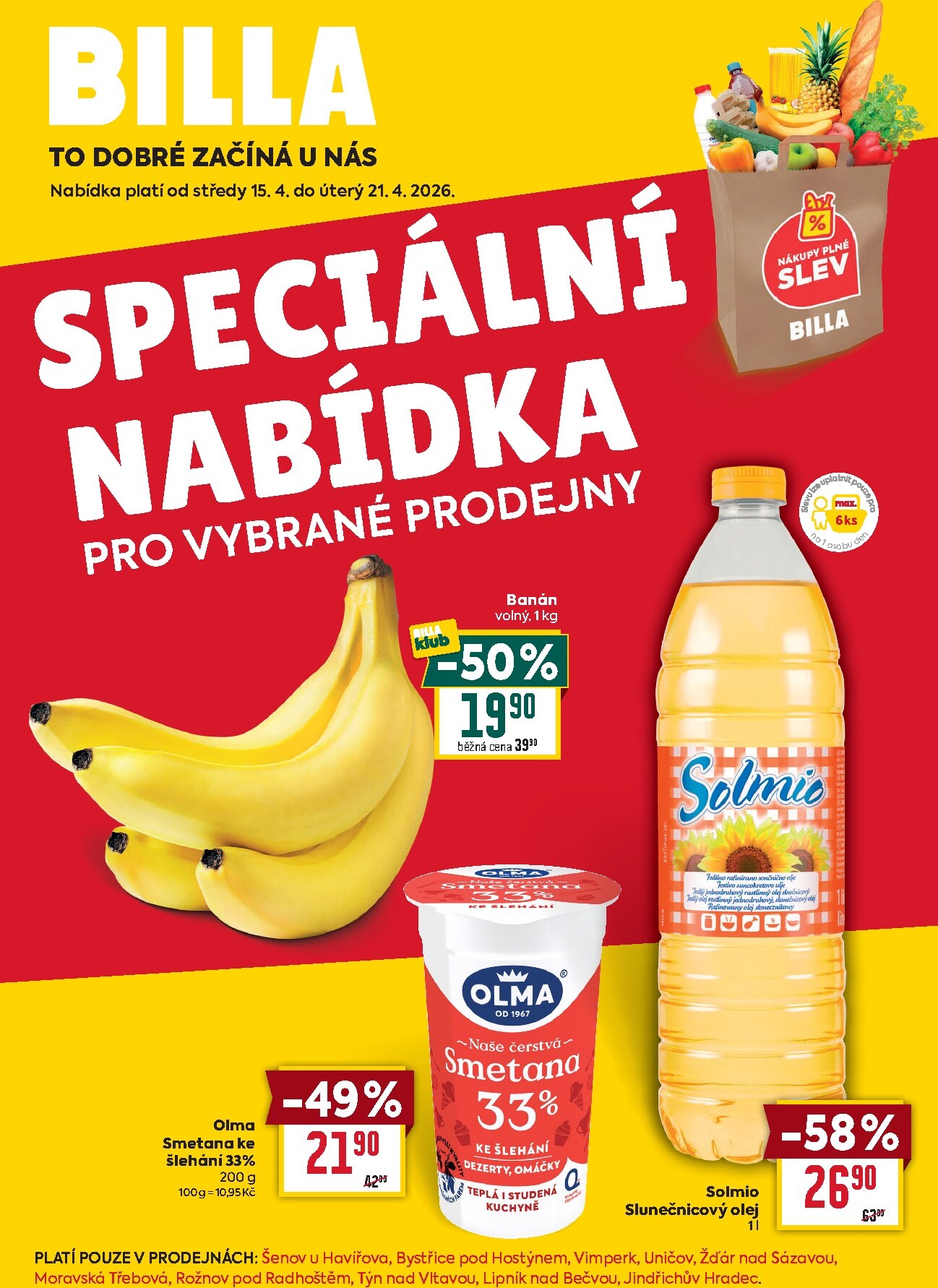 Budoucí Billa - Speciální nabídka: vybrané prodejny leták platný od středy 15.04.2026 do úterý 21.04.2026