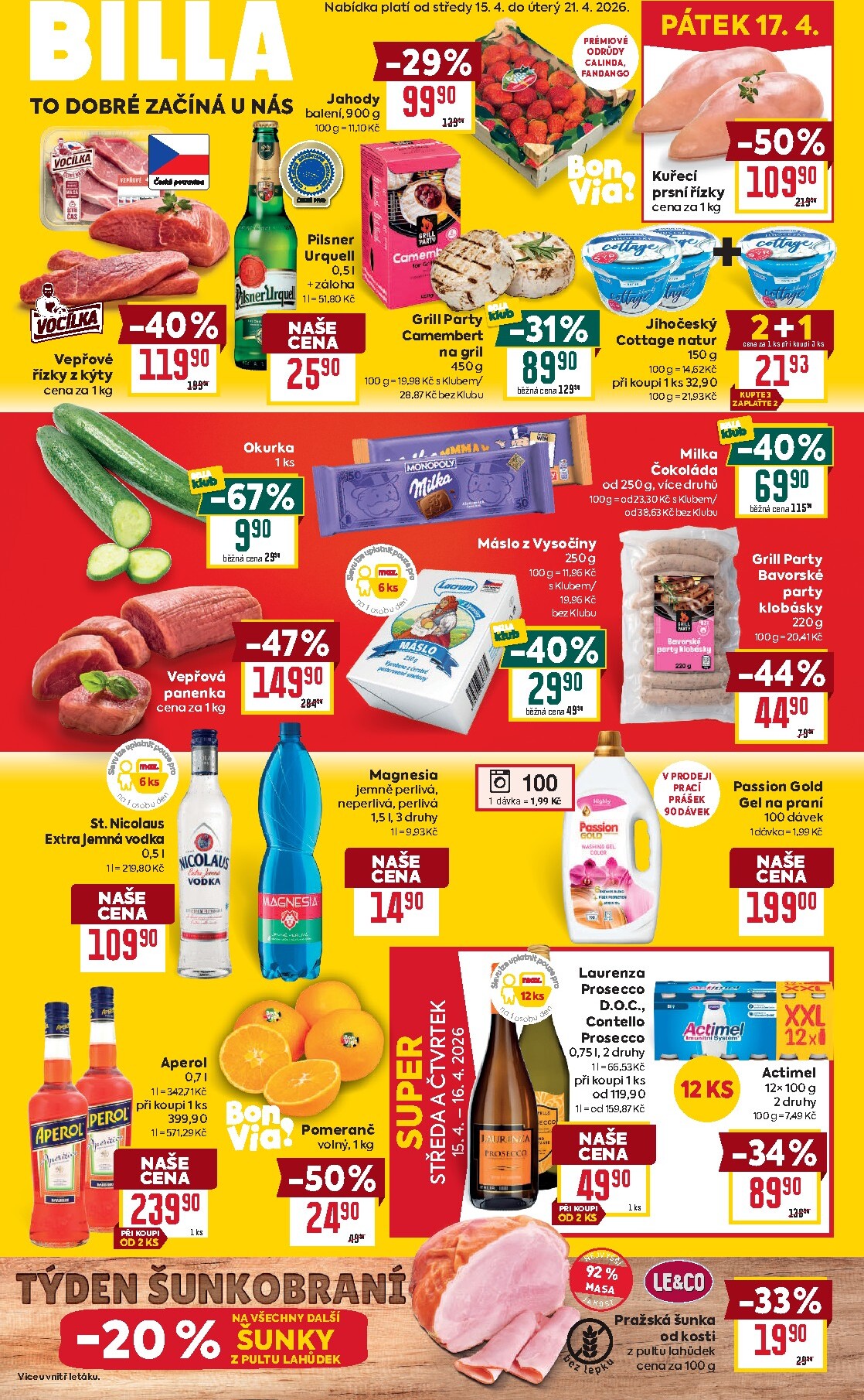 Budoucí Billa - Malý leták leták platný od středy 22.04.2026 do úterý 28.04.2026