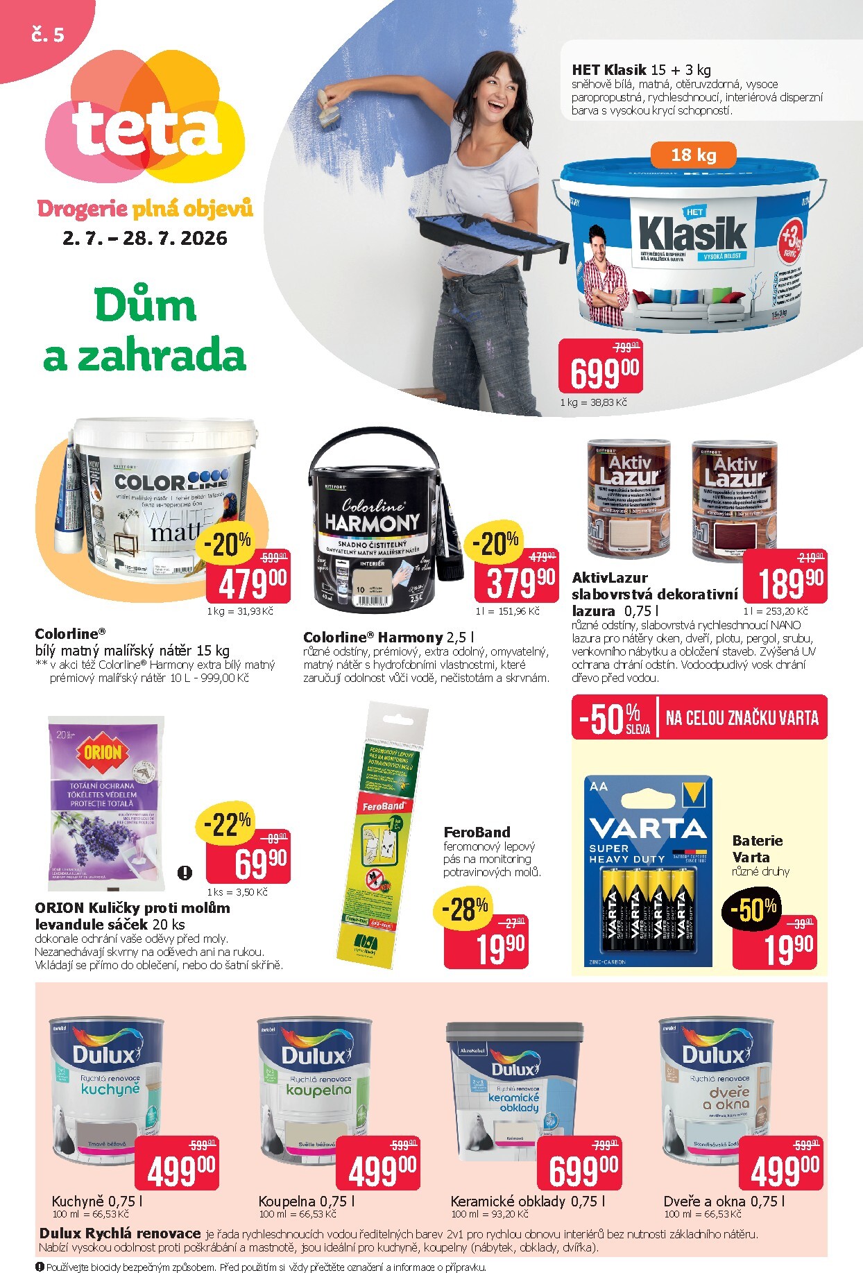 Budoucí Teta drogerie - Dům a zahrada leták platný od čtvrtka 02.07.2026 do úterý 28.07.2026