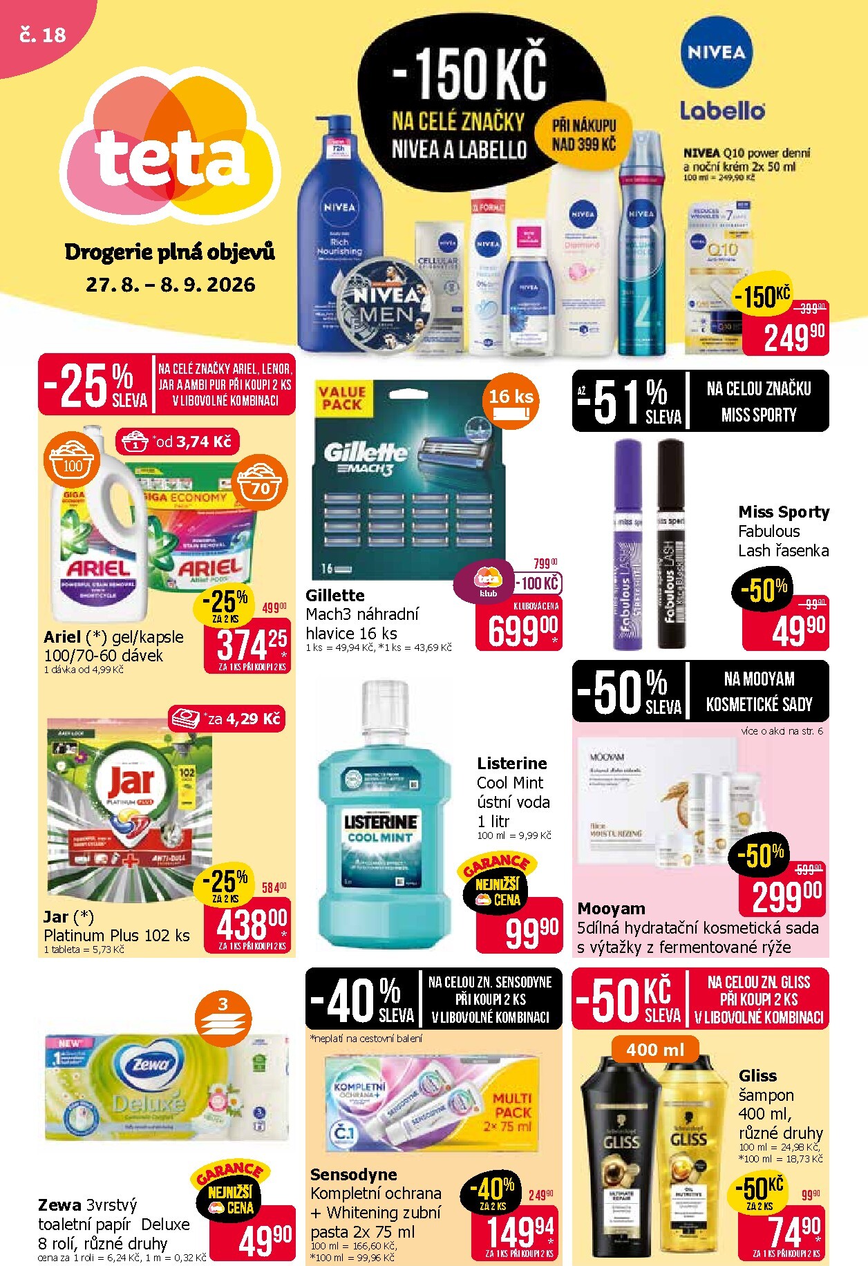 Budoucí Teta drogerie leták platný od čtvrtka 27.08.2026 do úterý 08.09.2026