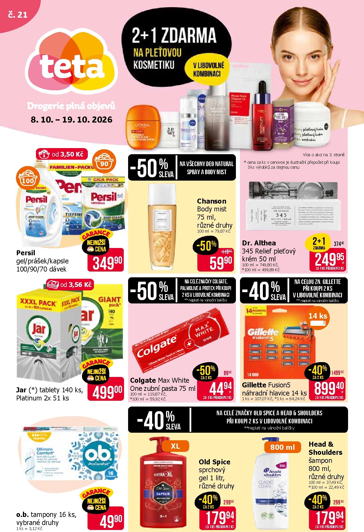 Budoucí Teta drogerie leták platný od čtvrtka 08.10.2026 do pondělí 19.10.2026