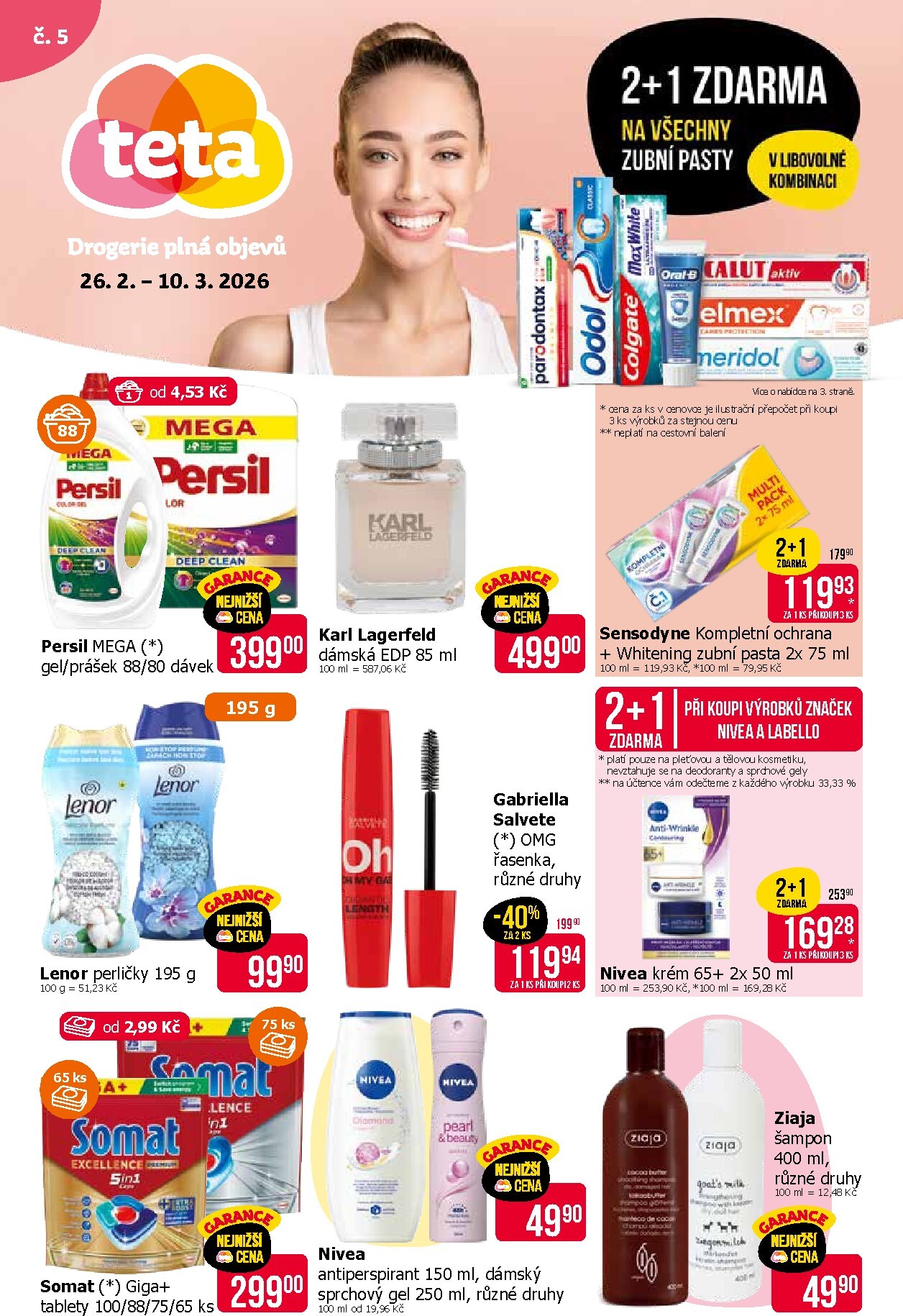 Teta drogerie - Klub leták platný od čtvrtka 26.02.2026 do úterý 10.03.2026
