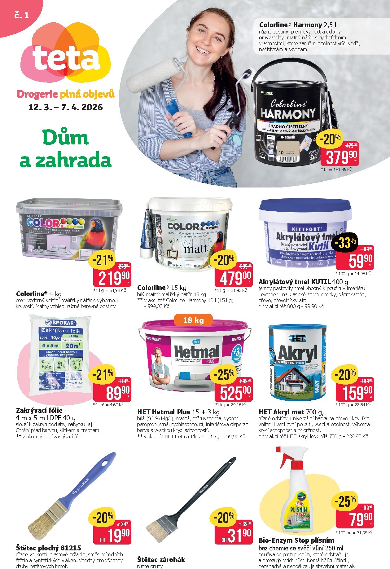 Teta drogerie - Dům a zahrada leták platný od čtvrtka 12.03.2026 do úterý 07.04.2026
