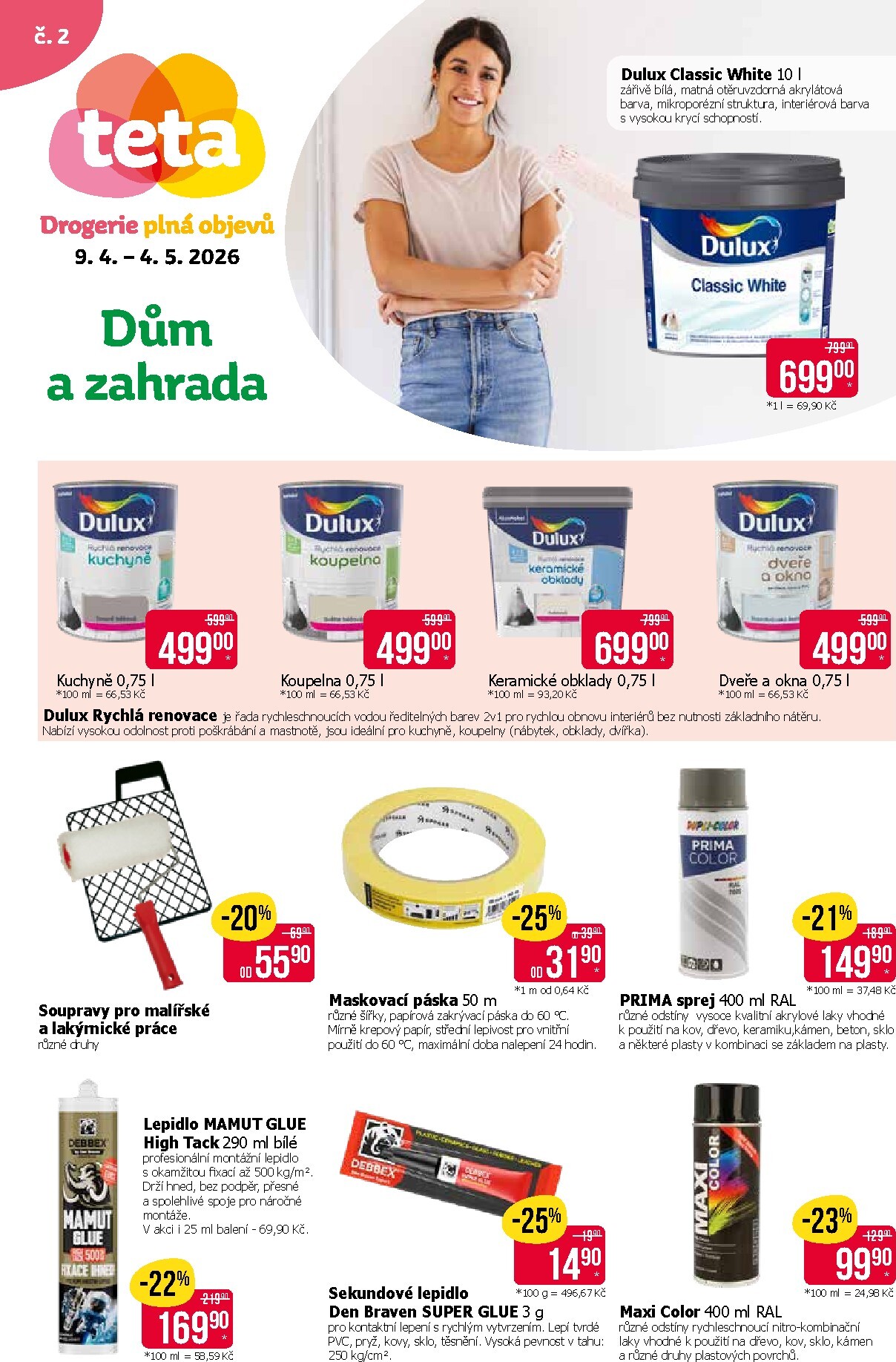 Budoucí Teta drogerie - Dům a zahrada leták platný od čtvrtka 09.04.2026 do pondělí 04.05.2026